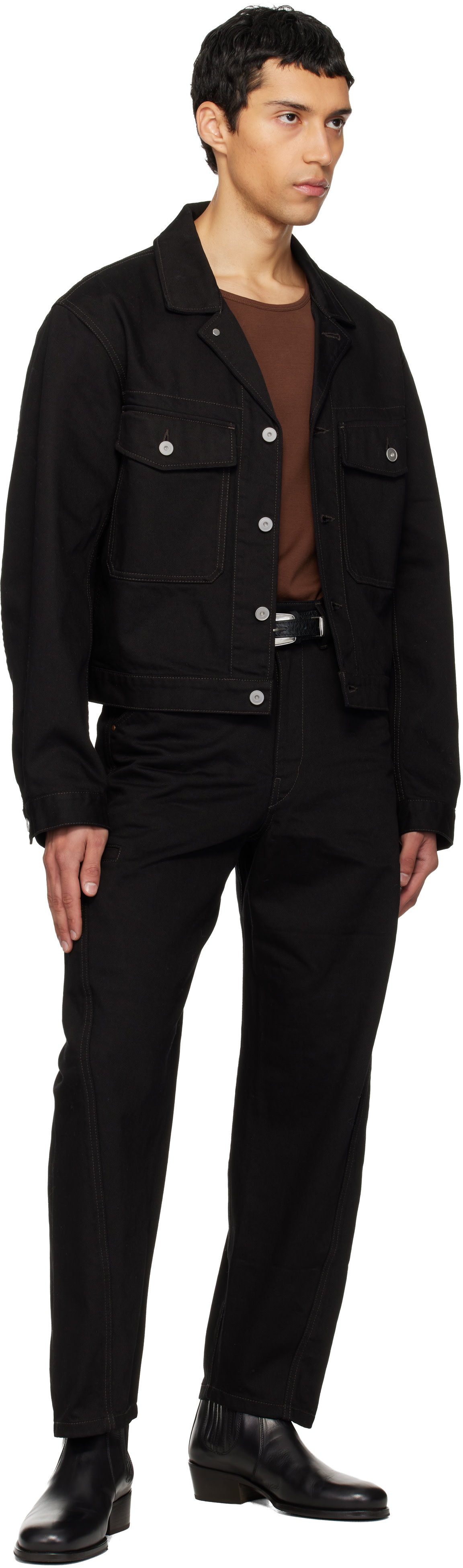LEMAIRE: Black Twisted Workwear Jeans | SSENSE Canada