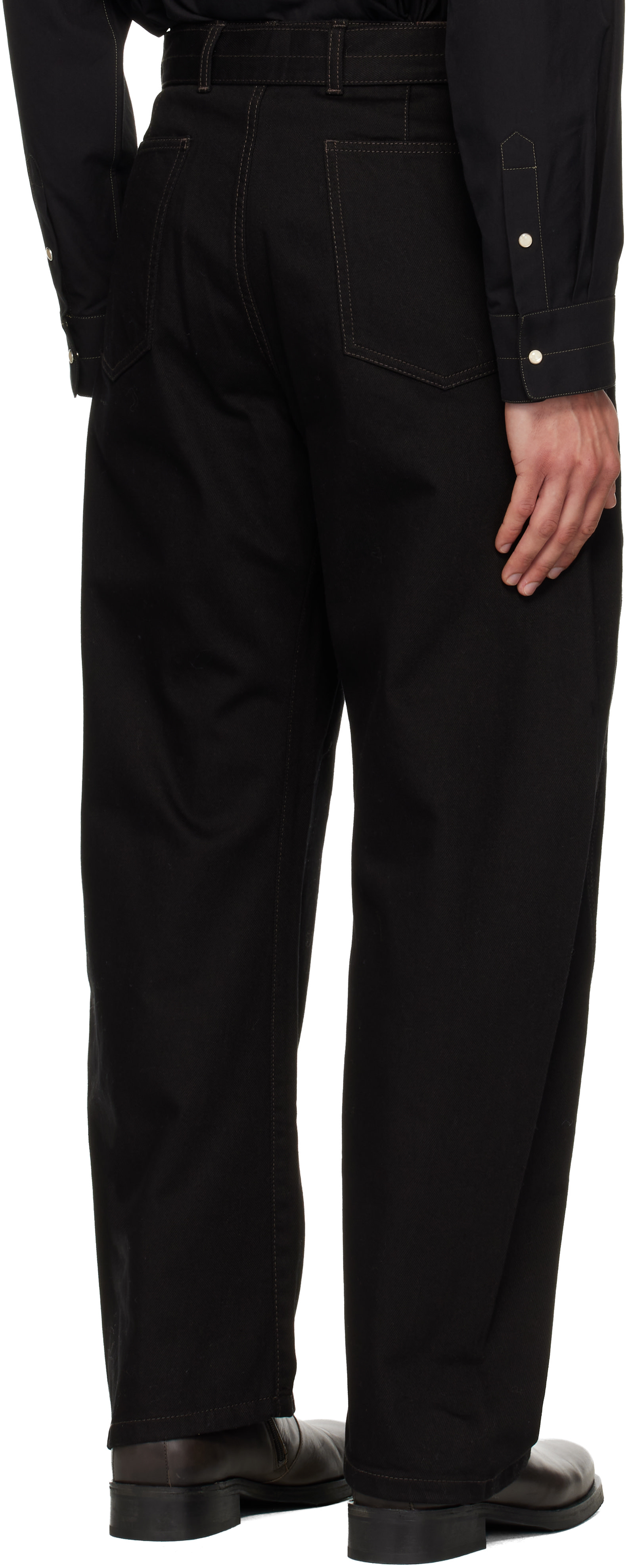 LEMAIRE - Black Twisted Belted Jeans