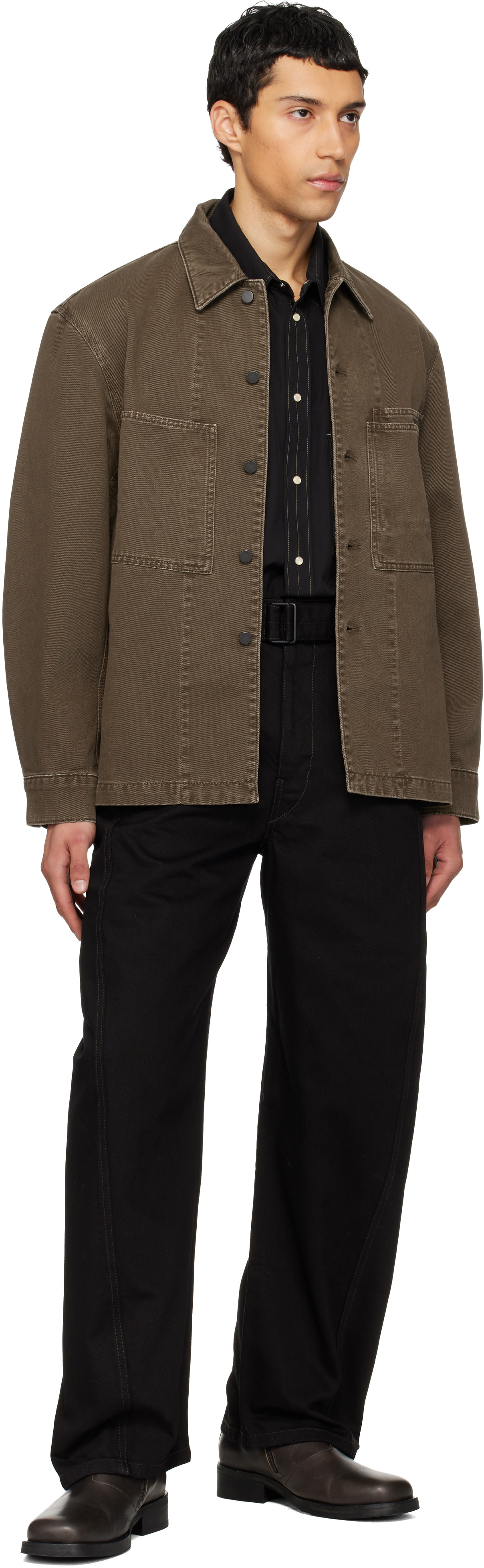 LEMAIRE: Black Twisted Belted Jeans | SSENSE