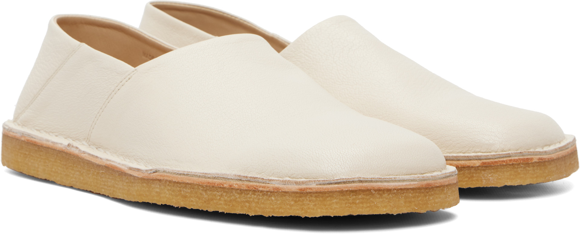 LEMAIRE: Off-White Square Slip-on Loafers | SSENSE