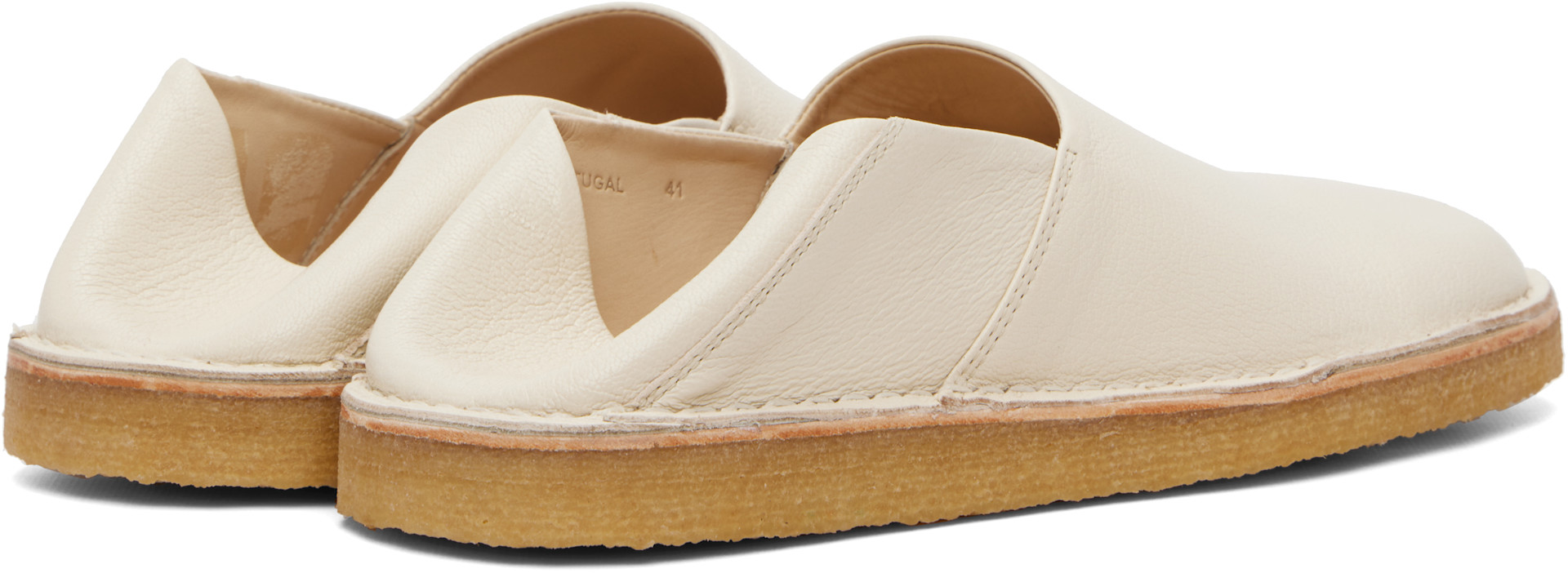 LEMAIRE: Off-White Square Slip-on Loafers | SSENSE