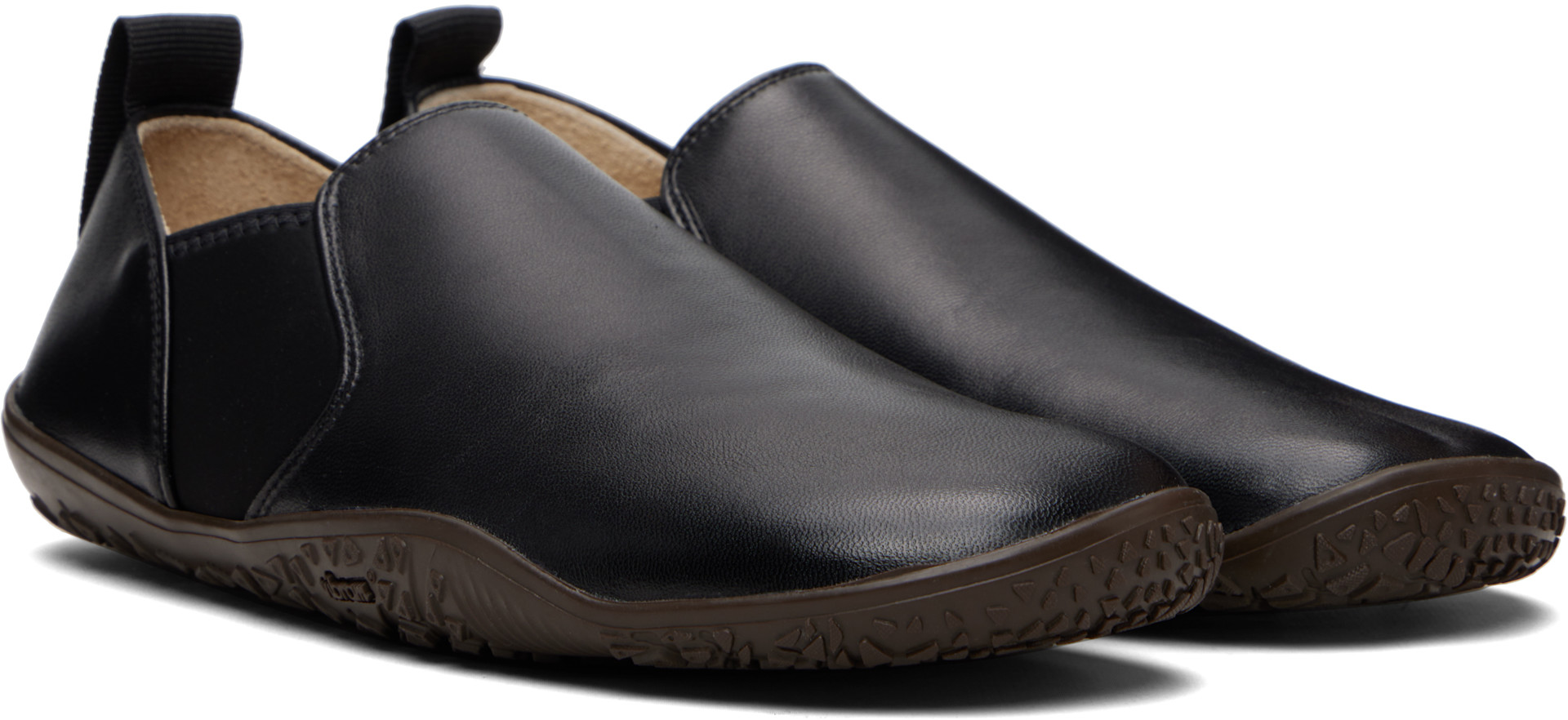 LEMAIRE: ブラック Vibram Glove Slip On レザースニーカー | SSENSE 日本