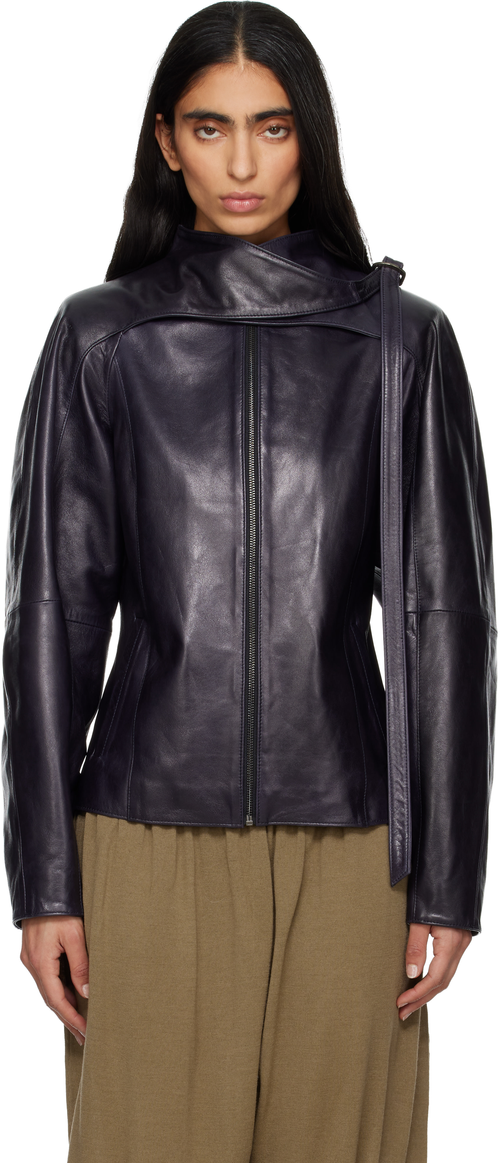 Paloma Wool: Purple Plomy Leather Jacket | SSENSE Denmark