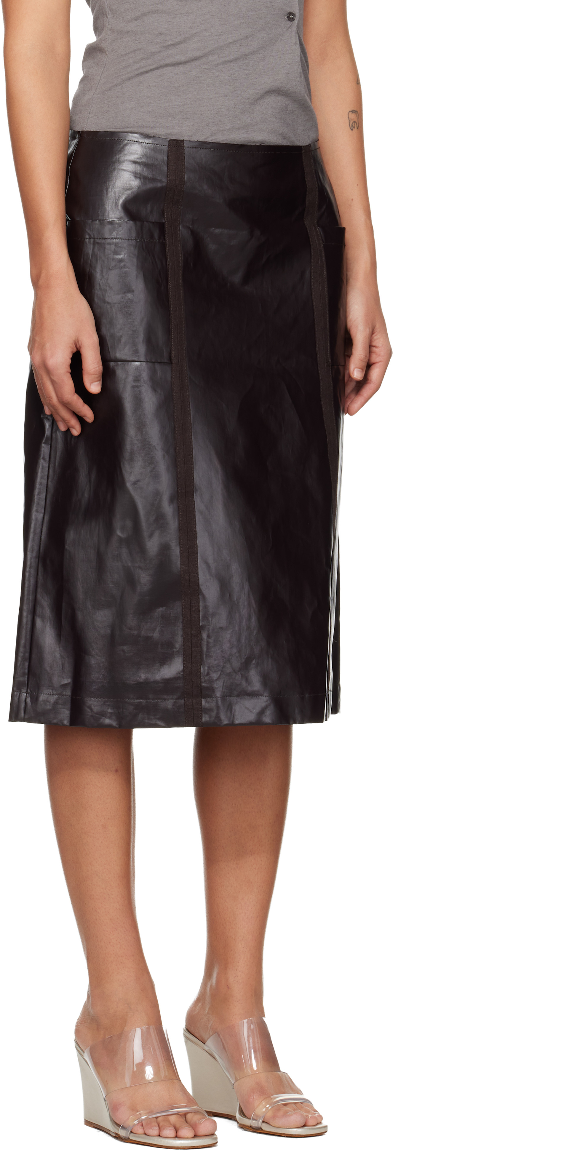 Paloma Wool - Jupe midi Fuster brune