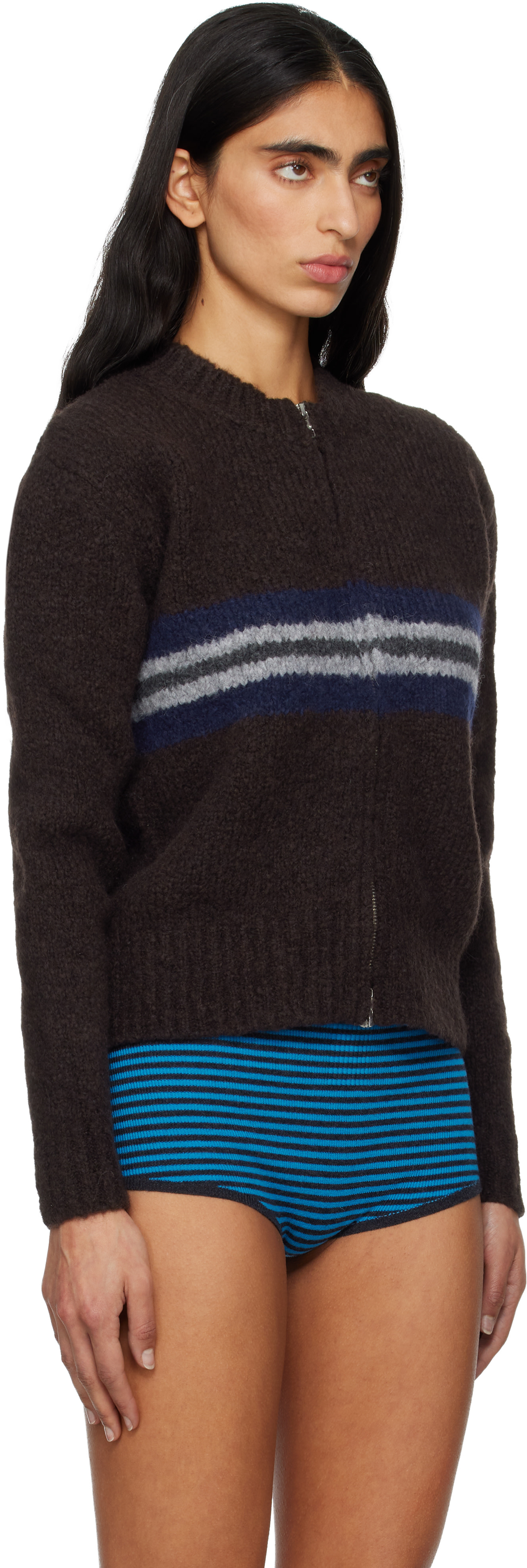 Paloma Wool: Brown Penalti Zip Sweater | SSENSE Hong Kong SAR China