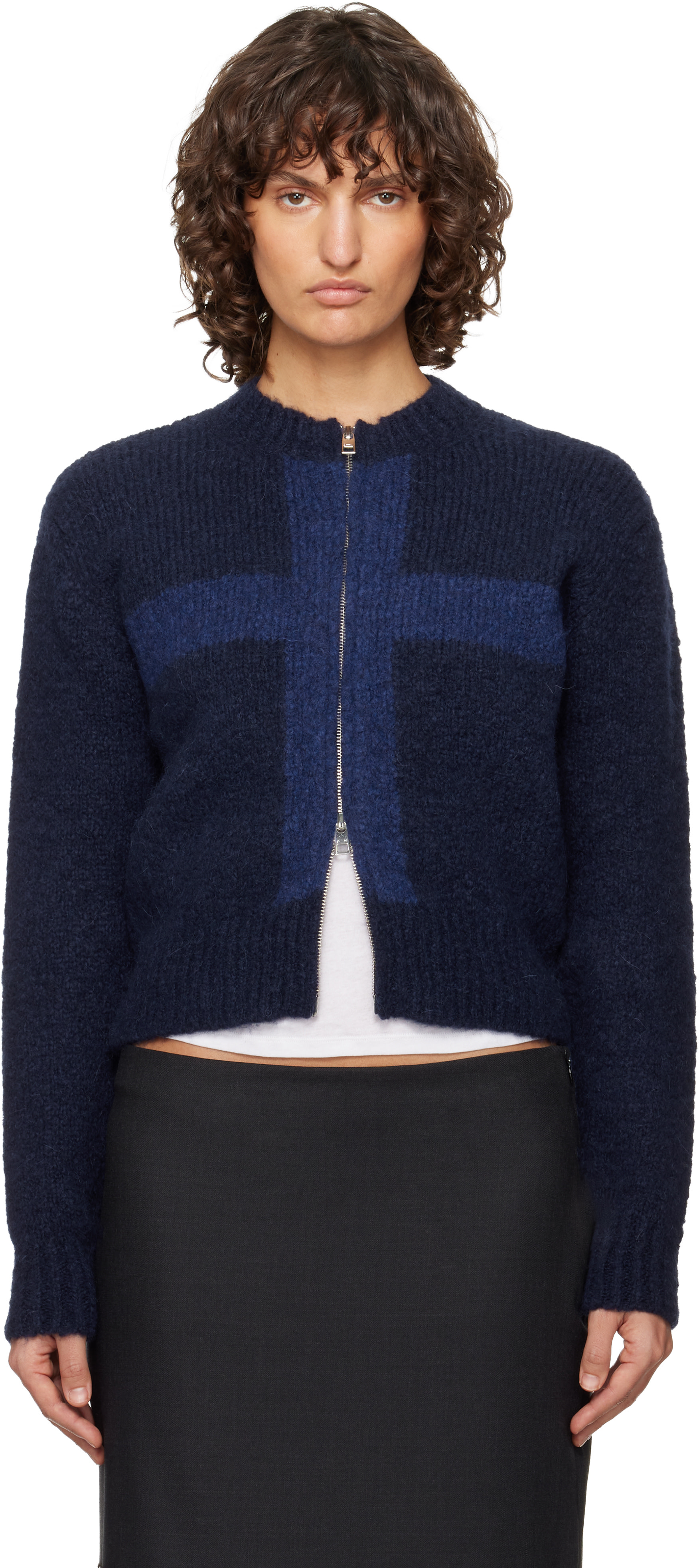 Paloma Wool: Navy Cruz Zip Sweater | SSENSE