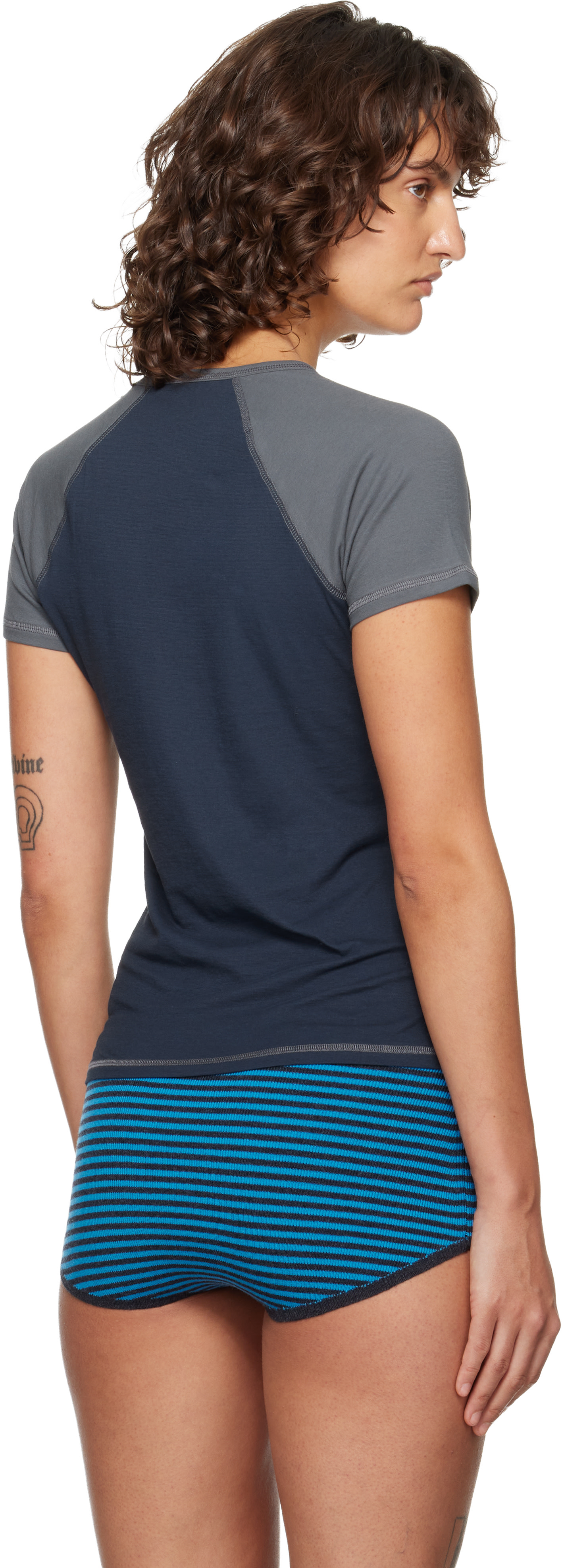 Paloma Wool: Navy & Gray Cruiff T-shirt | SSENSE