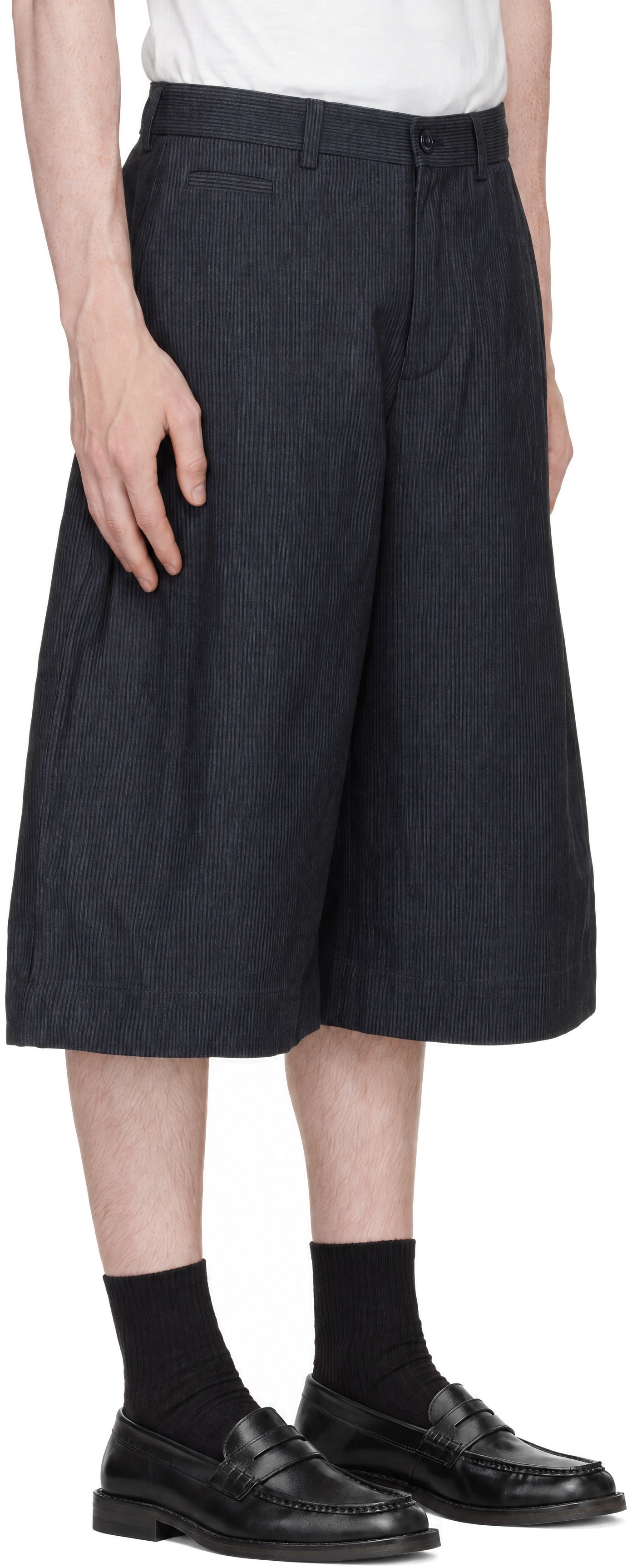 SAGE NATION - Short bleu marine à rayures