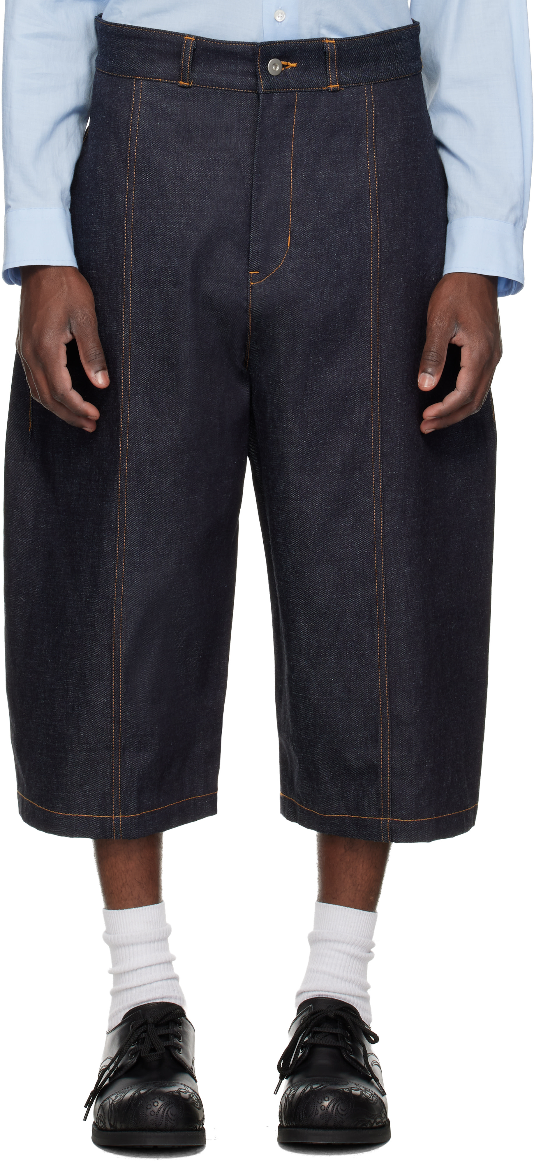 SAGE NATION - Short indigo en denim
