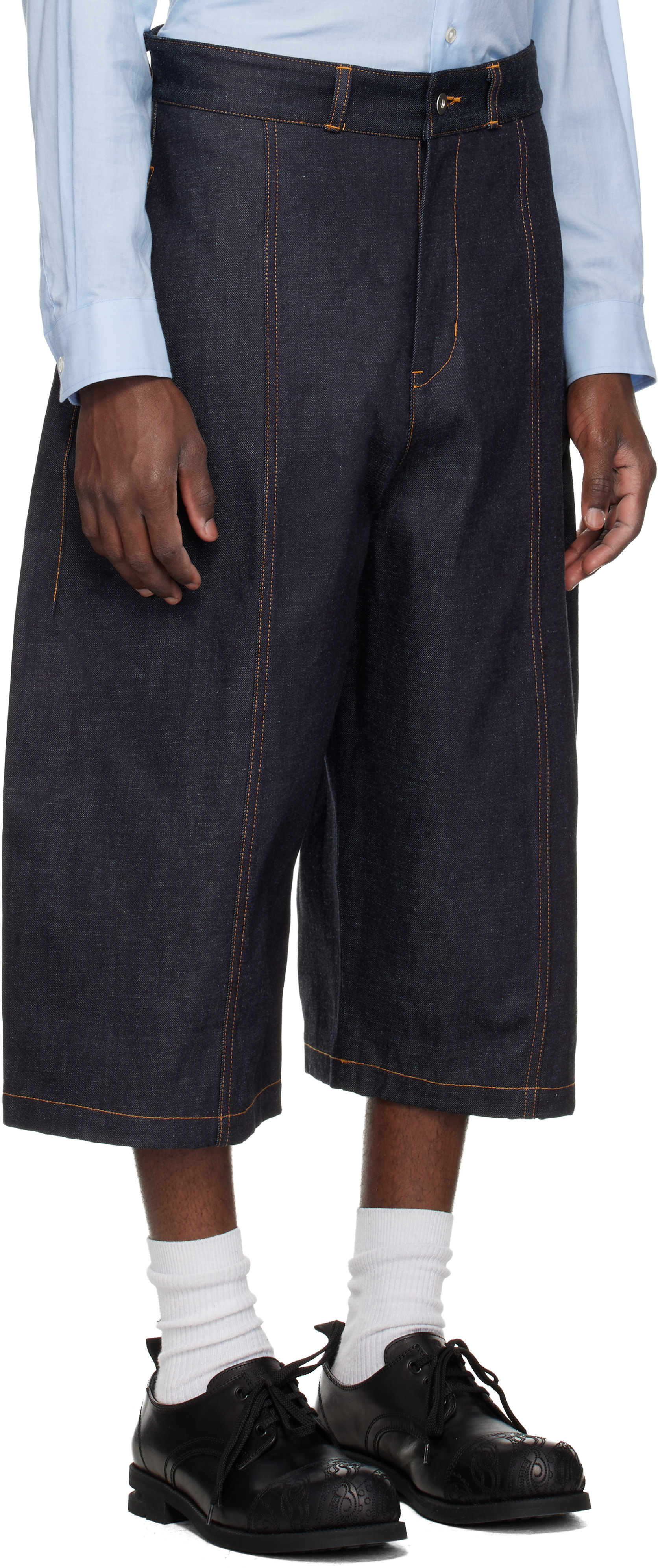 SAGE NATION - Short indigo en denim