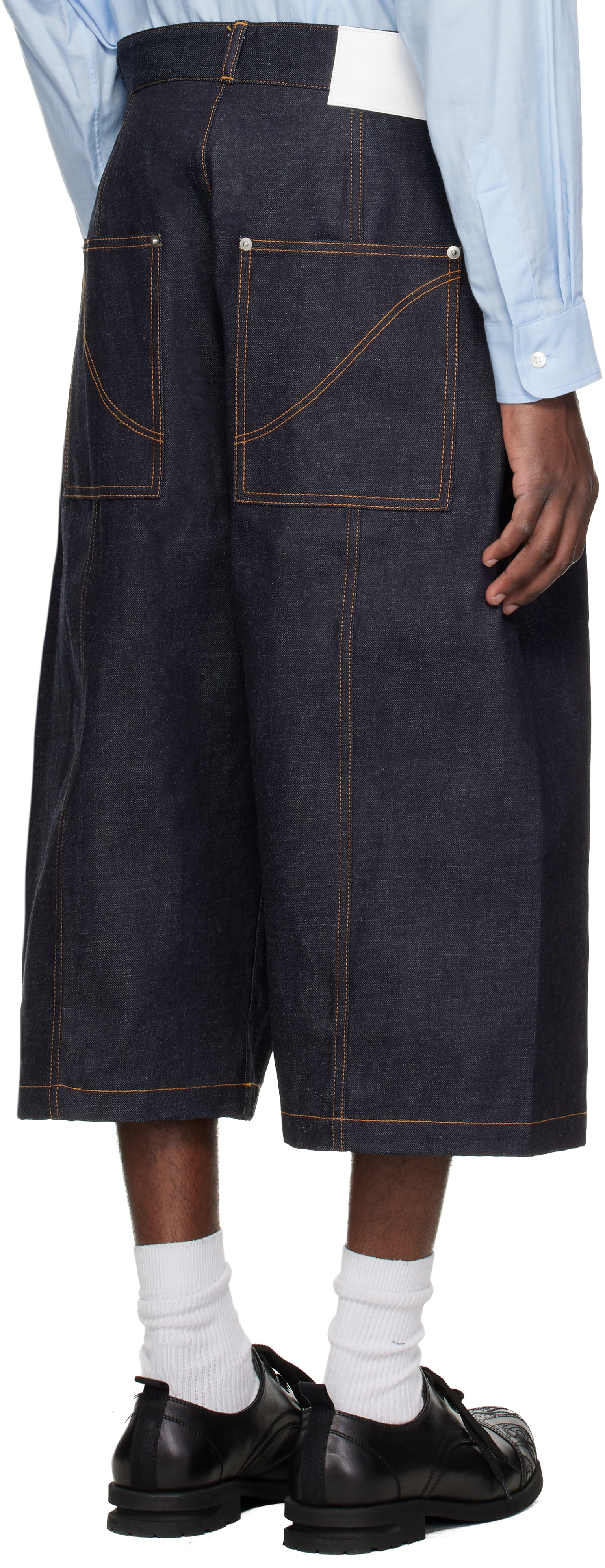 SAGE NATION - Short indigo en denim