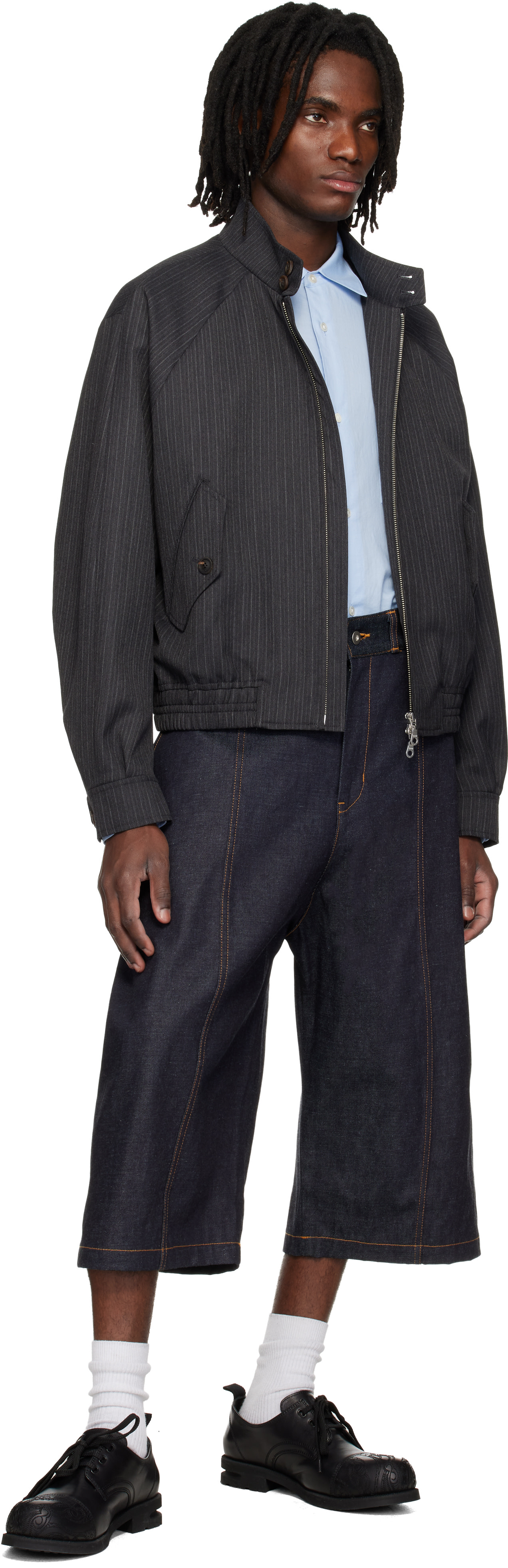 SAGE NATION - Short indigo en denim