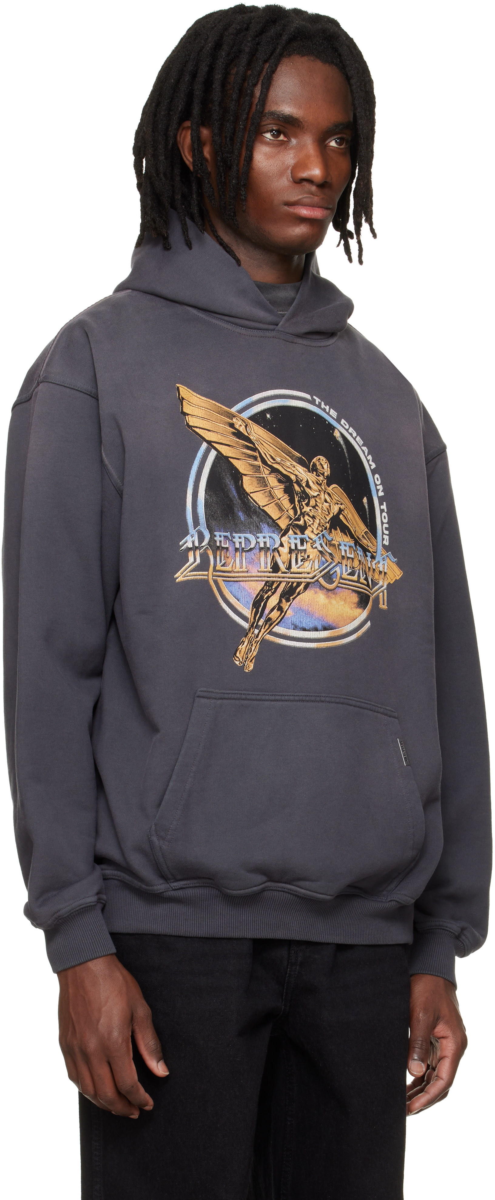 Represent - Pull à capuche Golden Tour gris