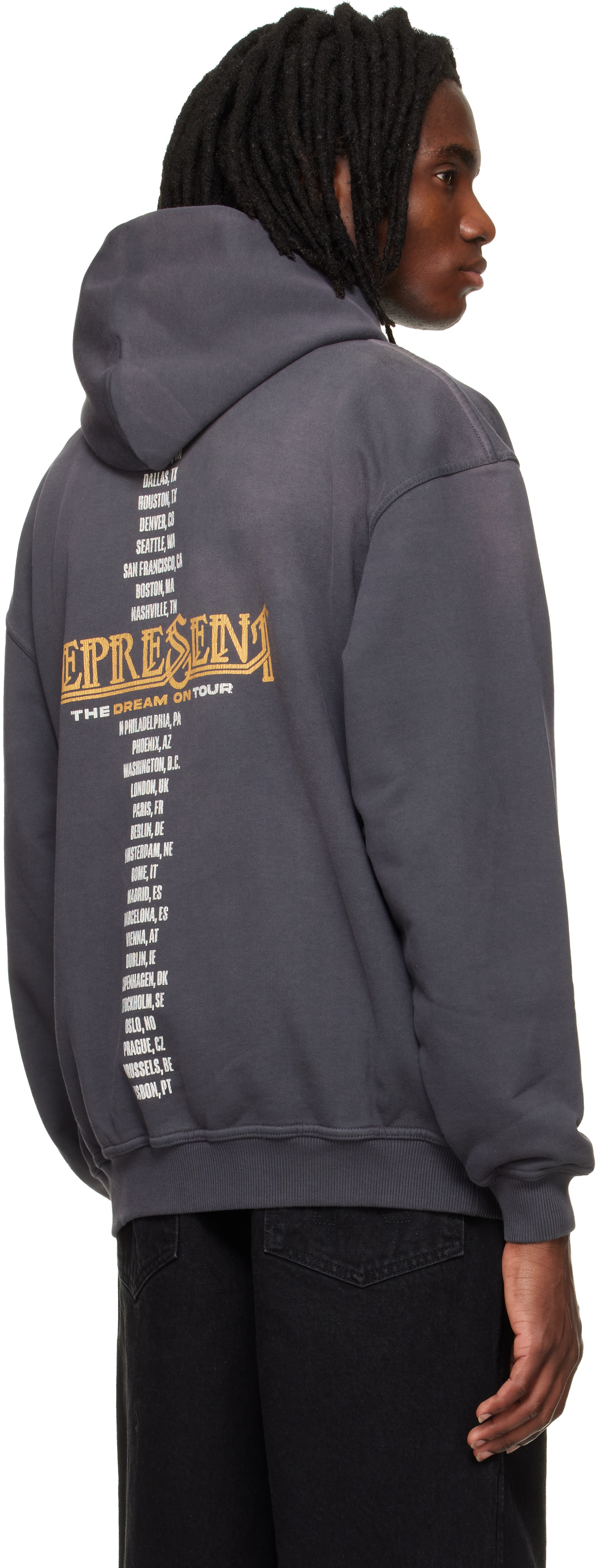 Represent - Pull à capuche Golden Tour gris