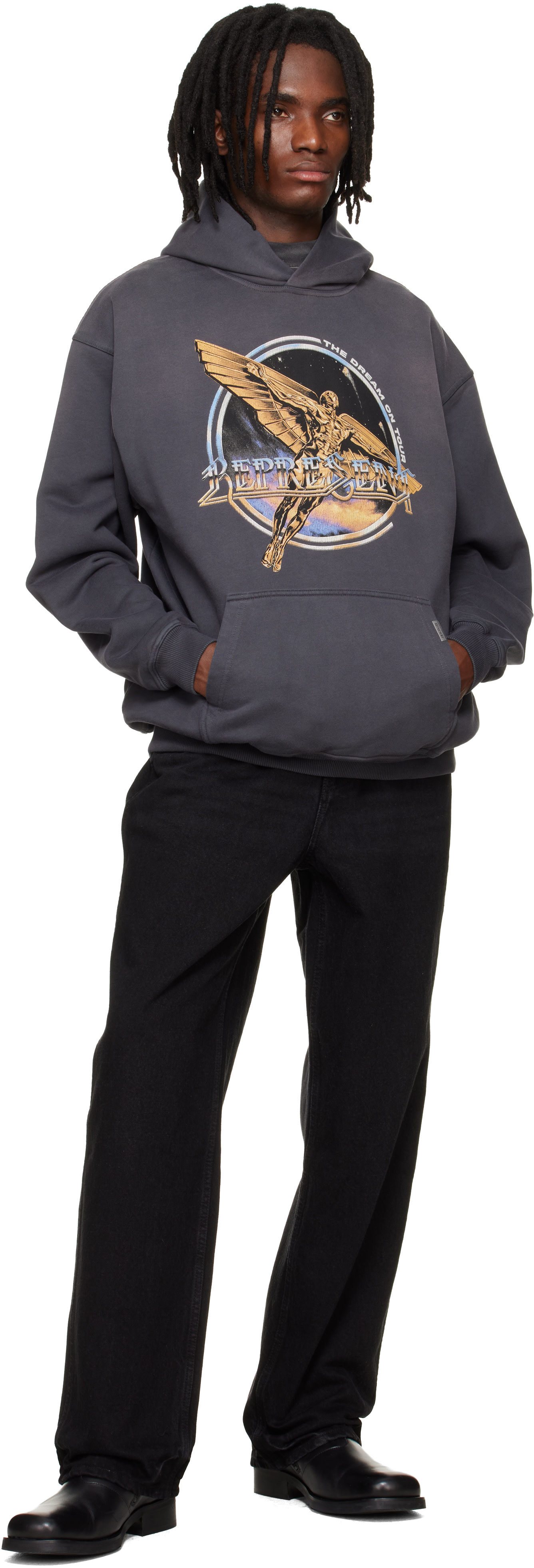 Represent - Pull à capuche Golden Tour gris