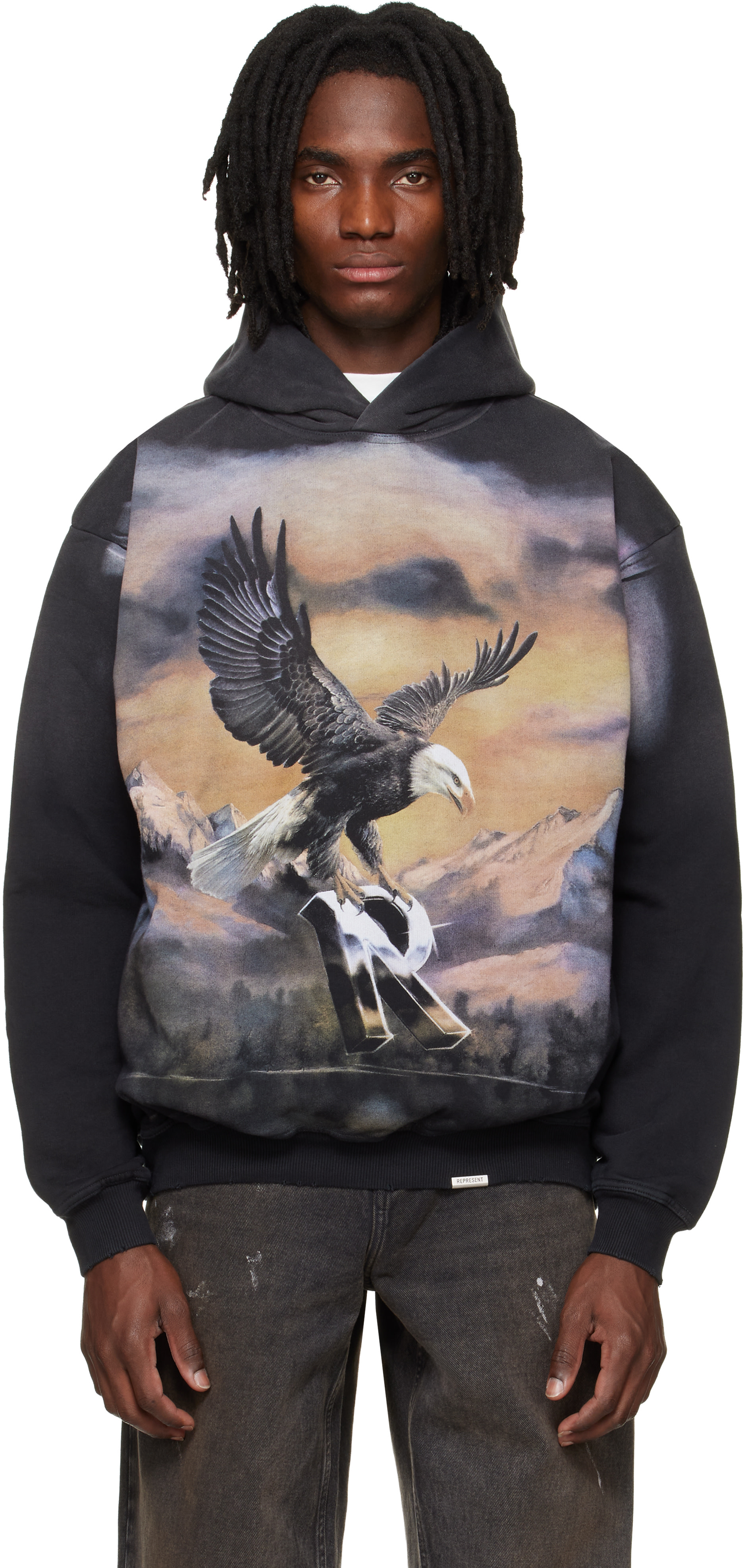 Represent - Pull à capuche Chrome Flight noir
