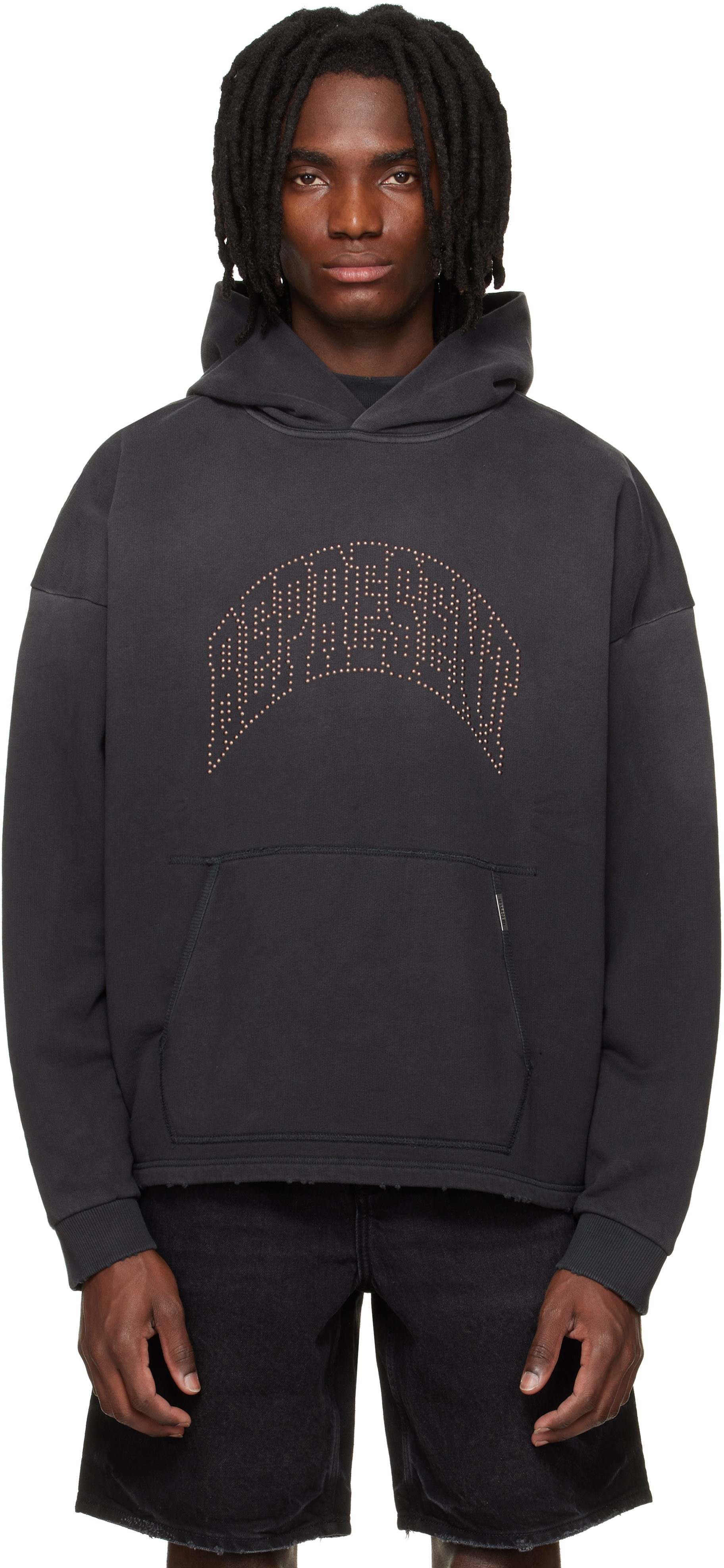 Represent - Pull à capuche noir à logo clouté