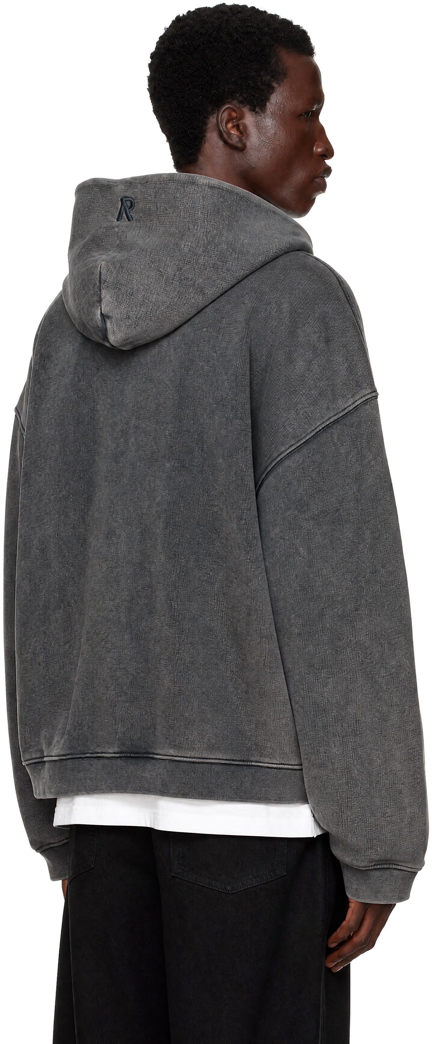 Represent - Pull à capuche droit gris à glissière