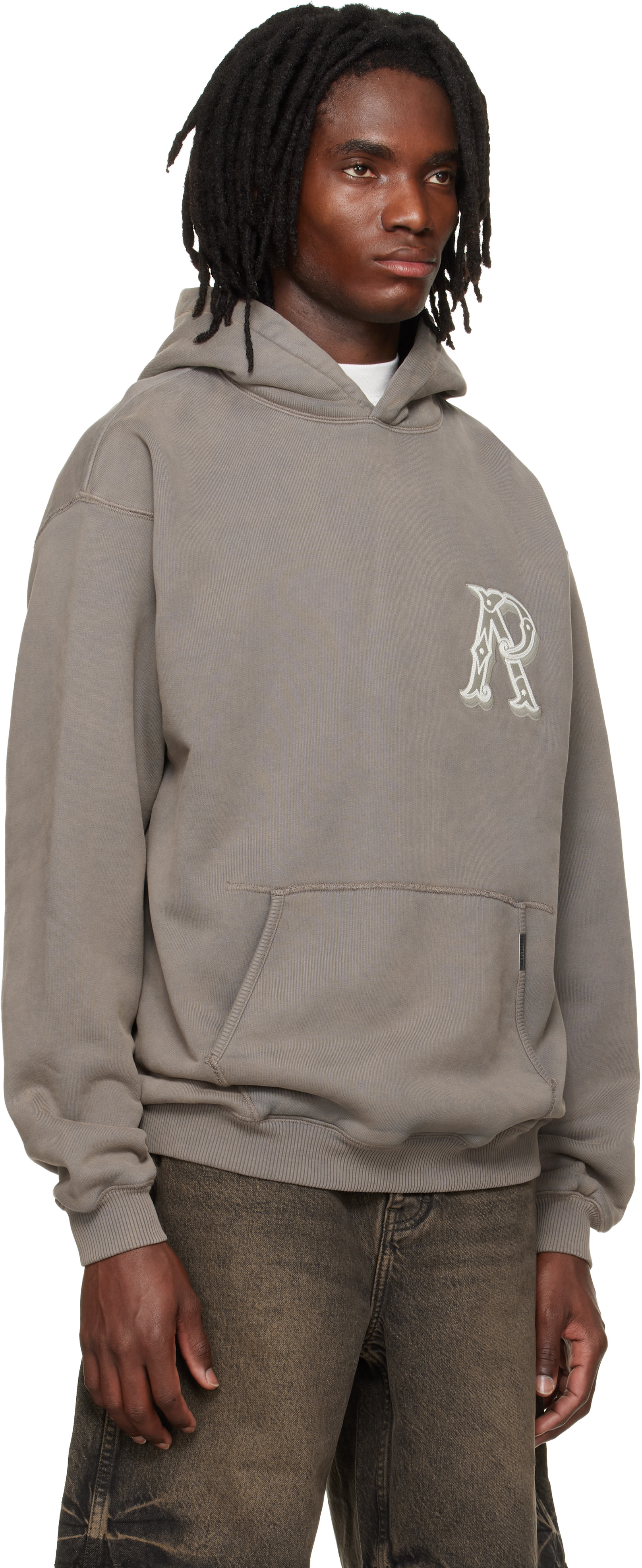 Represent - Pull à capuche brun à logo
