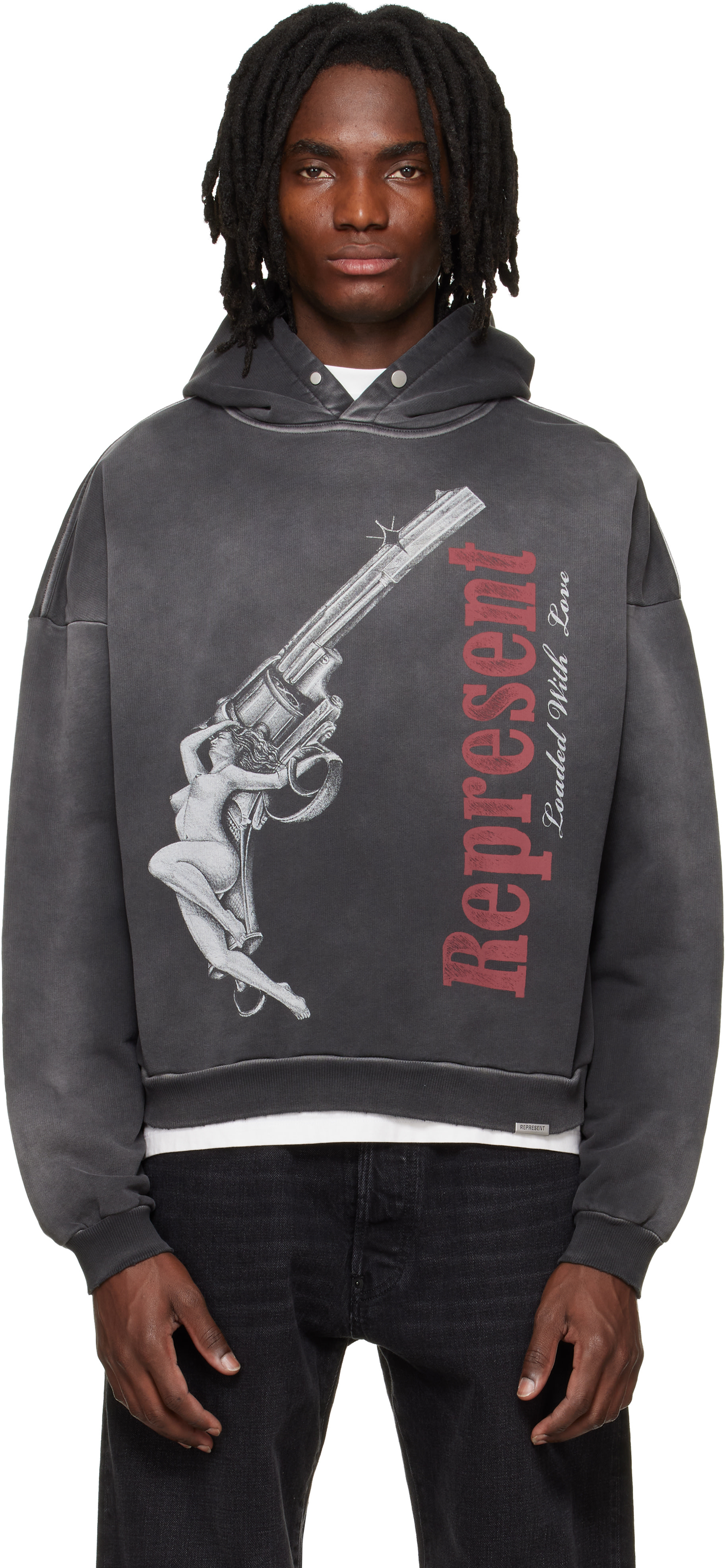 Represent: Black 'Loaded With Love' Hoodie | SSENSE Canada