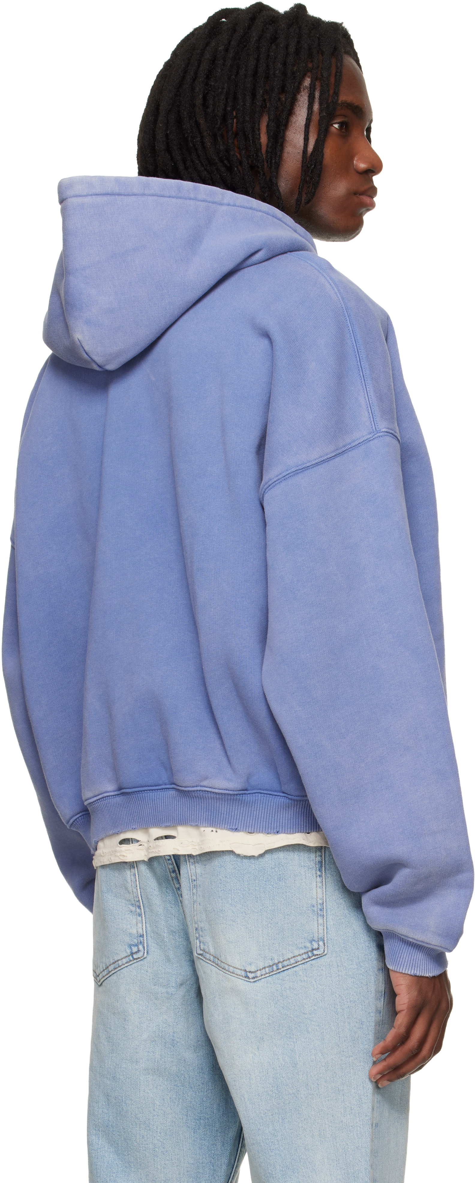 Represent - Pull à capuche bleu à glissière