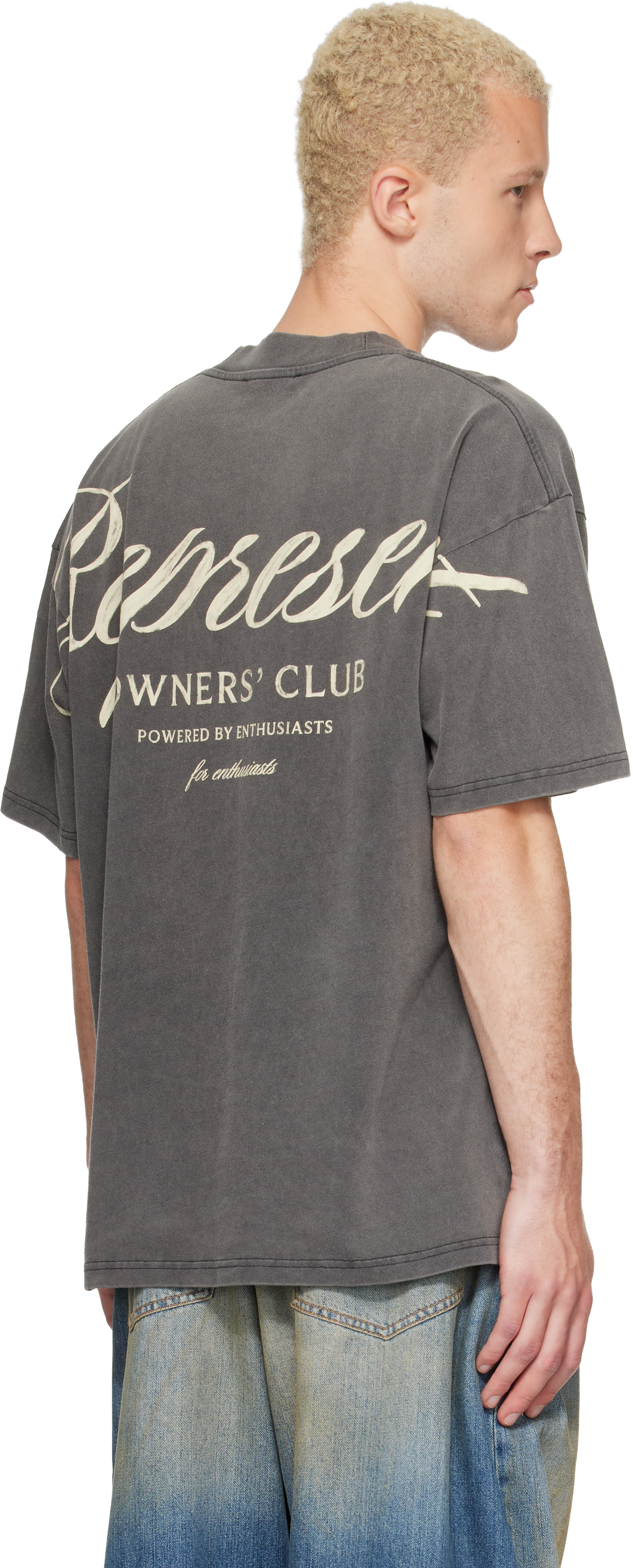 Represent - Gray 'Represent Owners Club' Script T-shirt