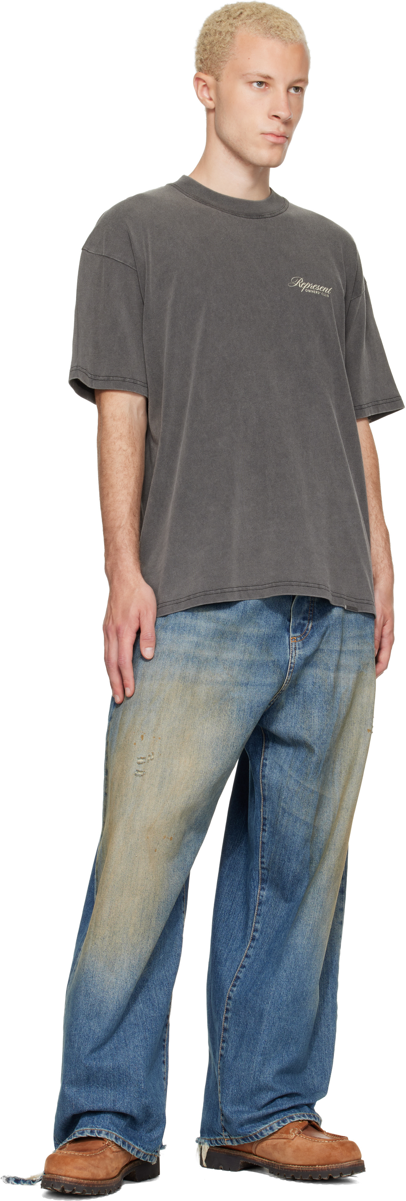 Represent - Gray 'Represent Owners Club' Script T-shirt