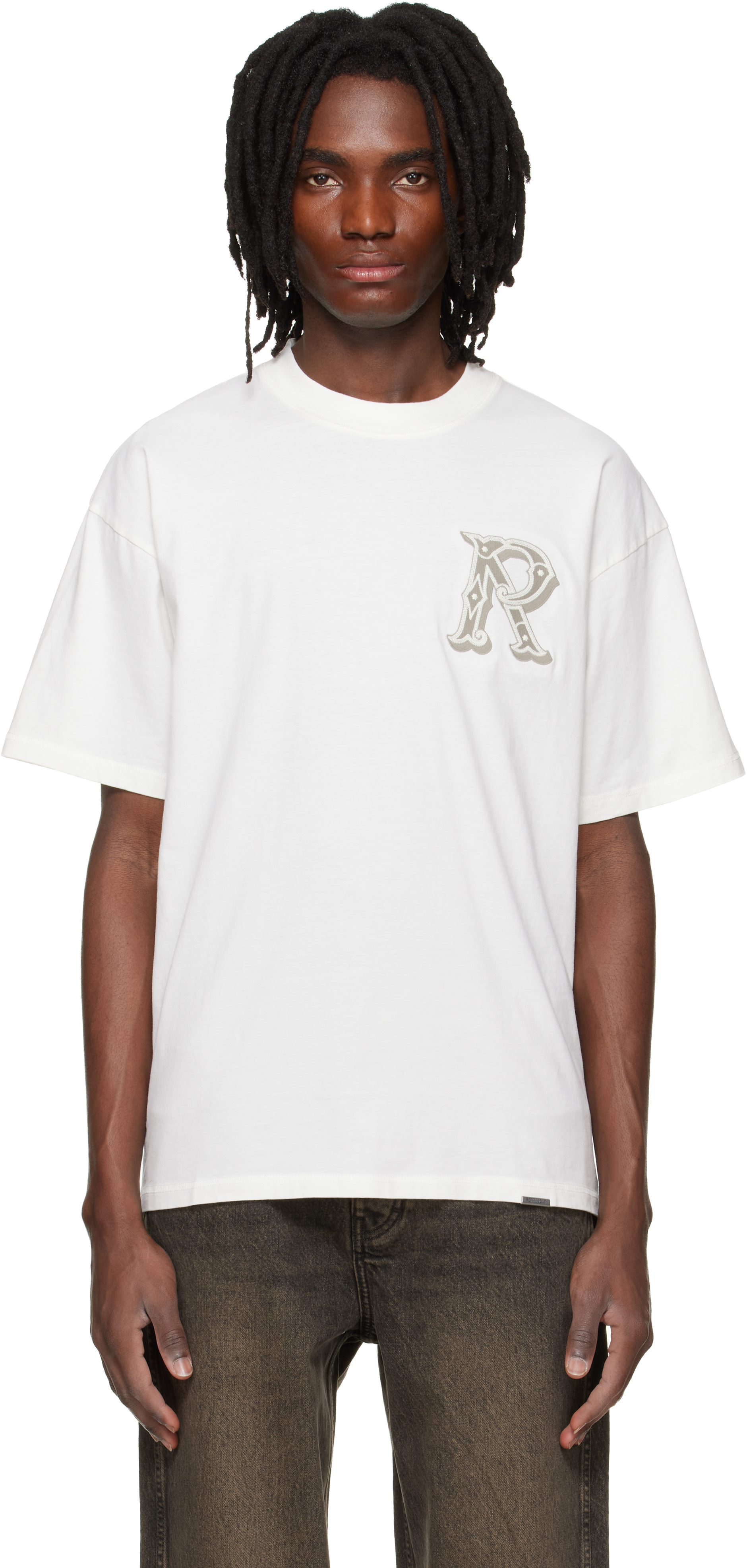 Represent - T-shirt blanc cassé à logo