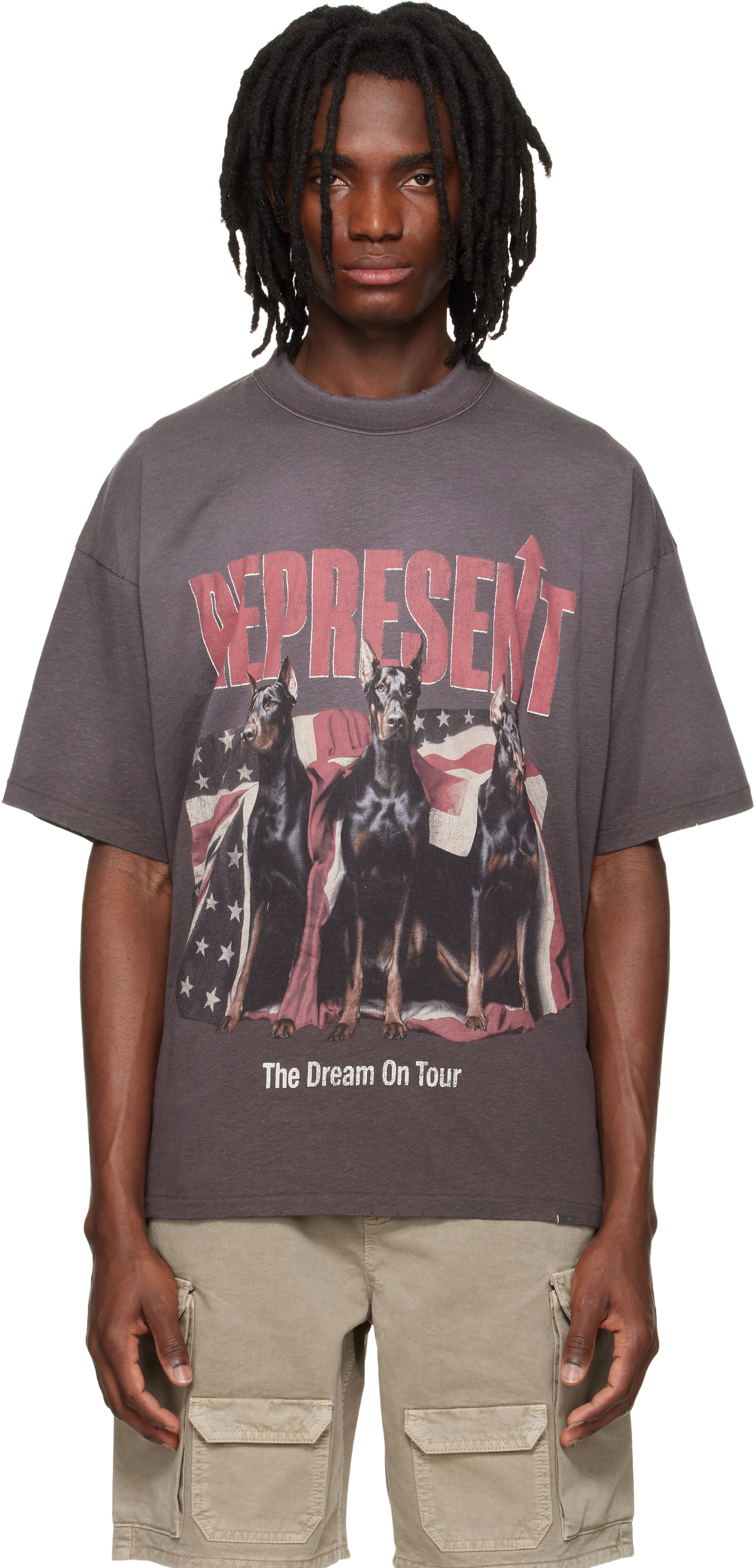Represent: Brown 'Dream On Tour' T-shirt | SSENSE