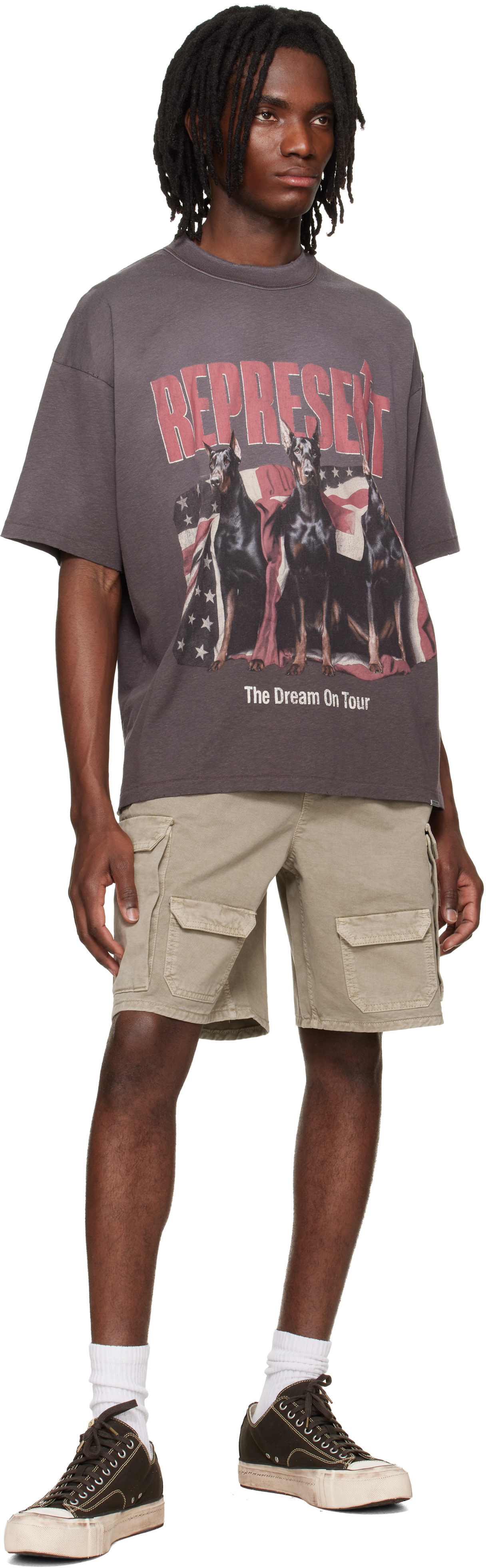 Represent: Brown 'Dream On Tour' T-shirt | SSENSE