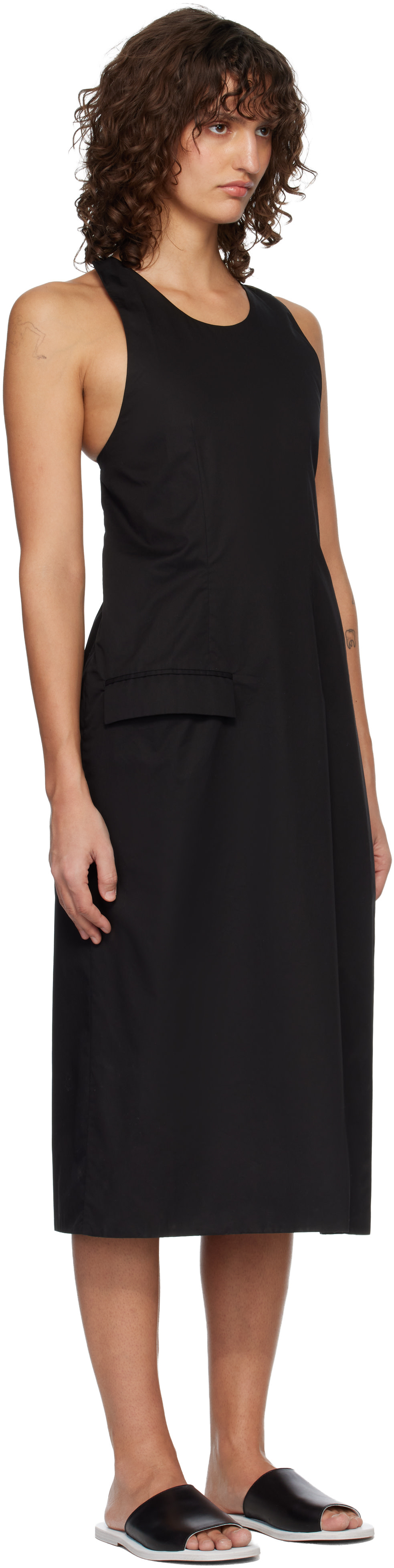 Rier - Robe midi de style complet et tablier noire