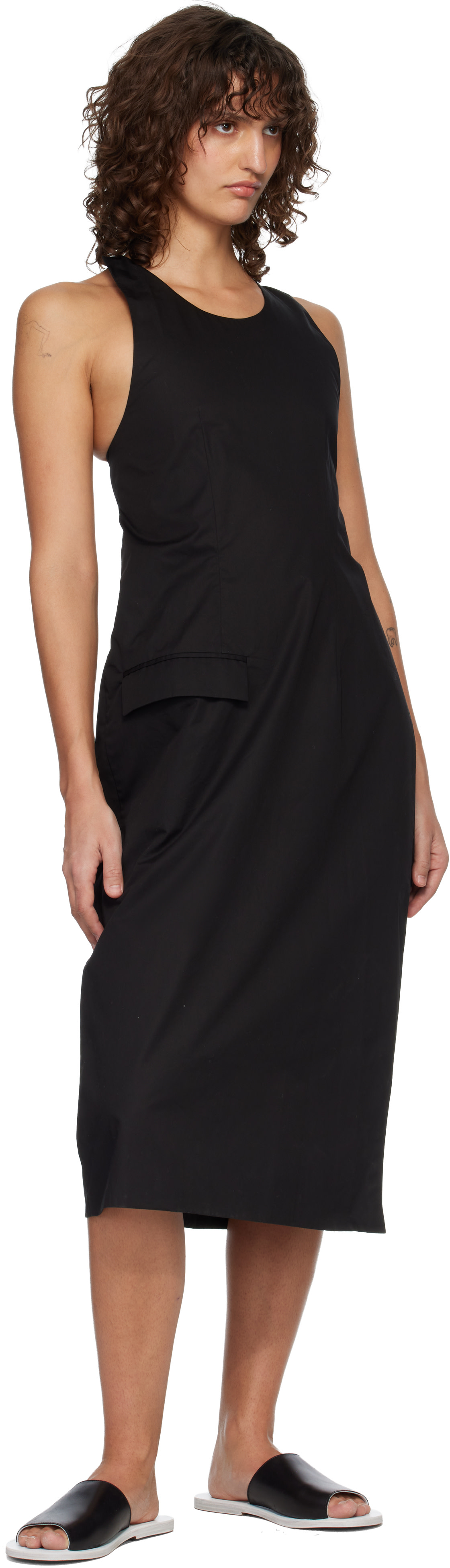 Rier - Robe midi de style complet et tablier noire