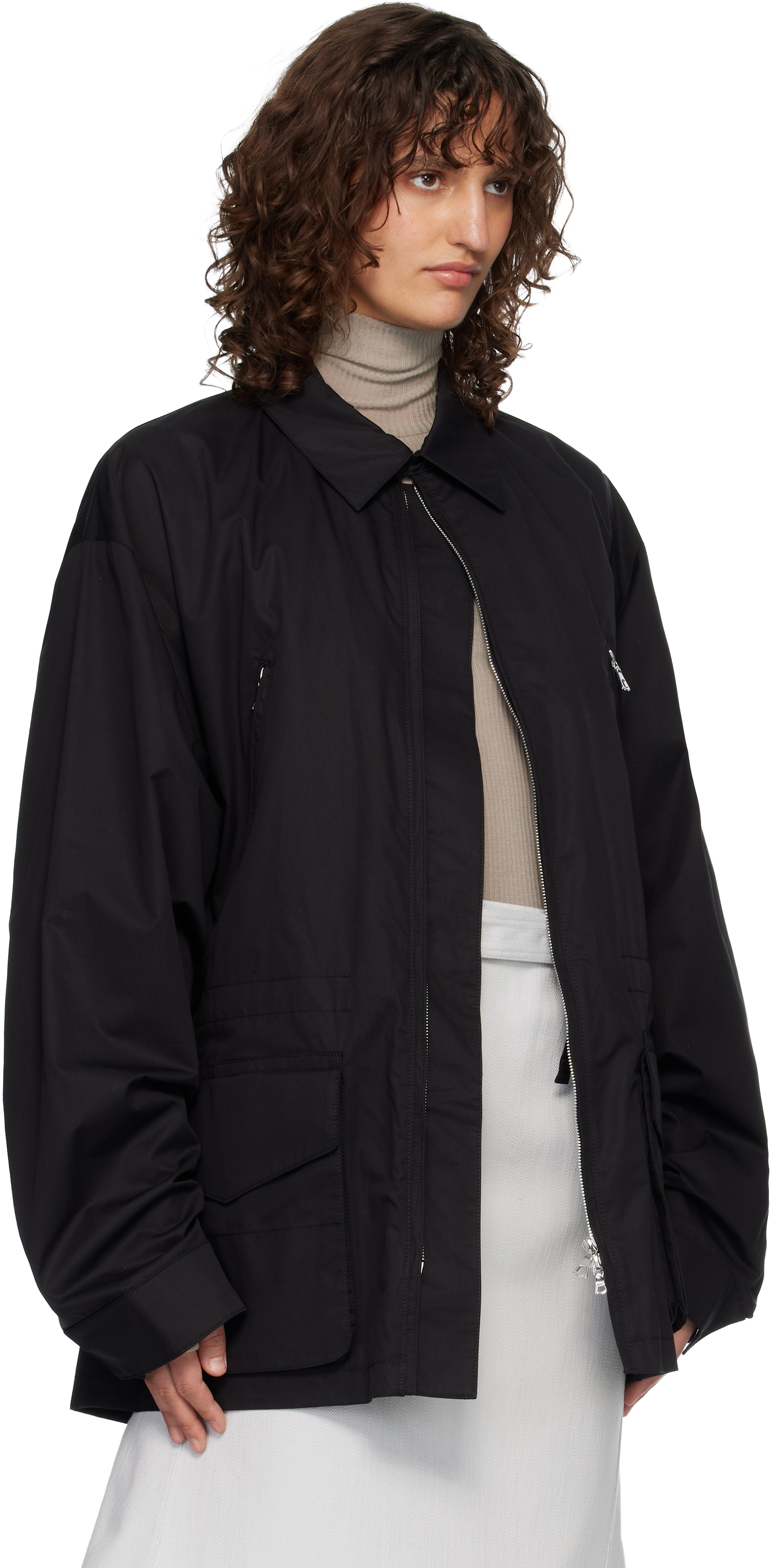 Rier - Blouson militaire noir en coton