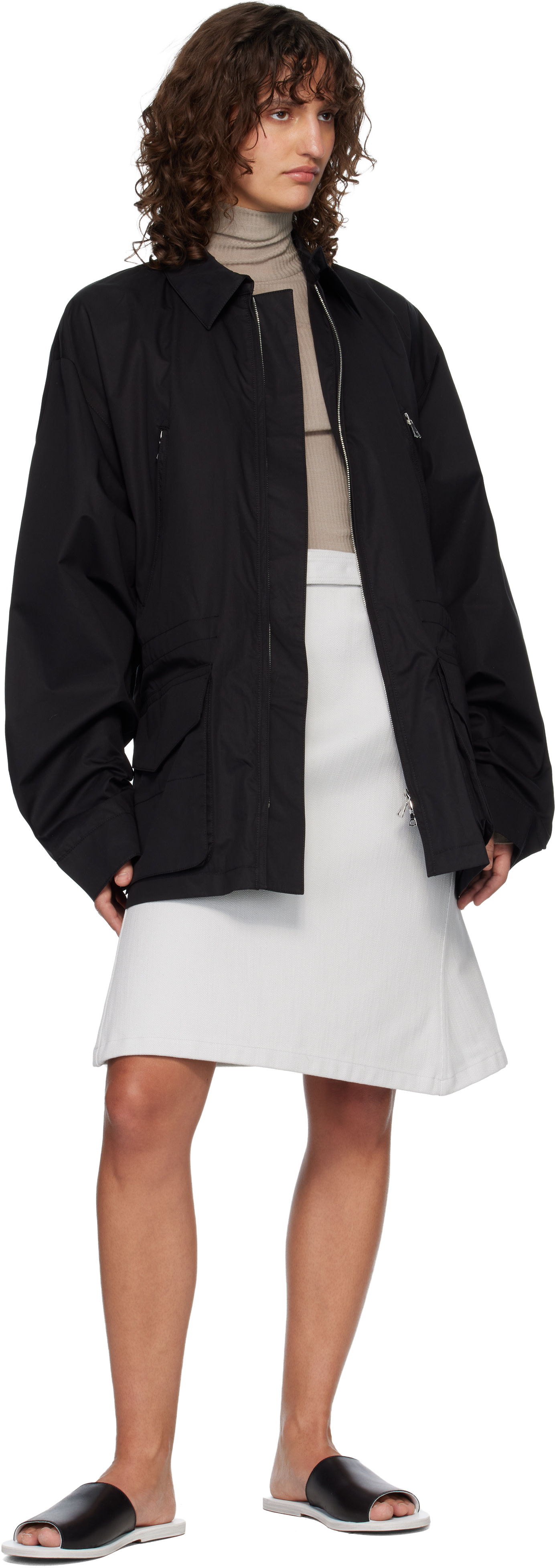Rier - Blouson militaire noir en coton