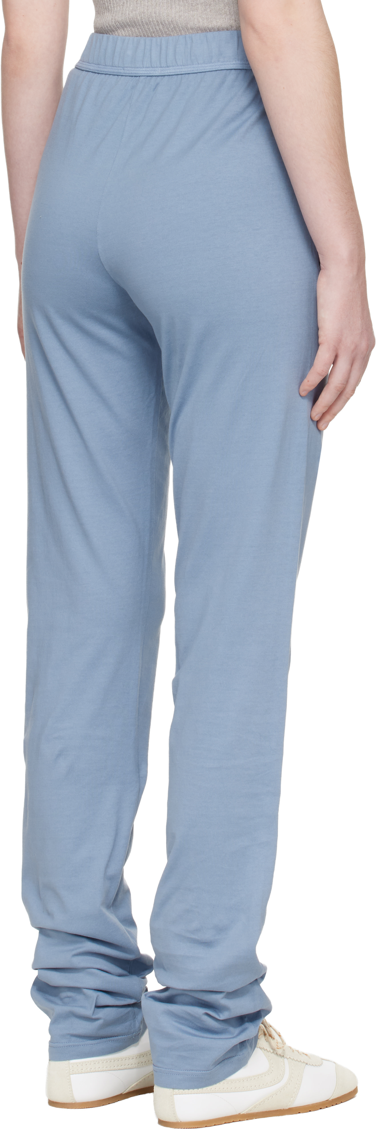 Rier - Pantalon bleu en jersey de coton