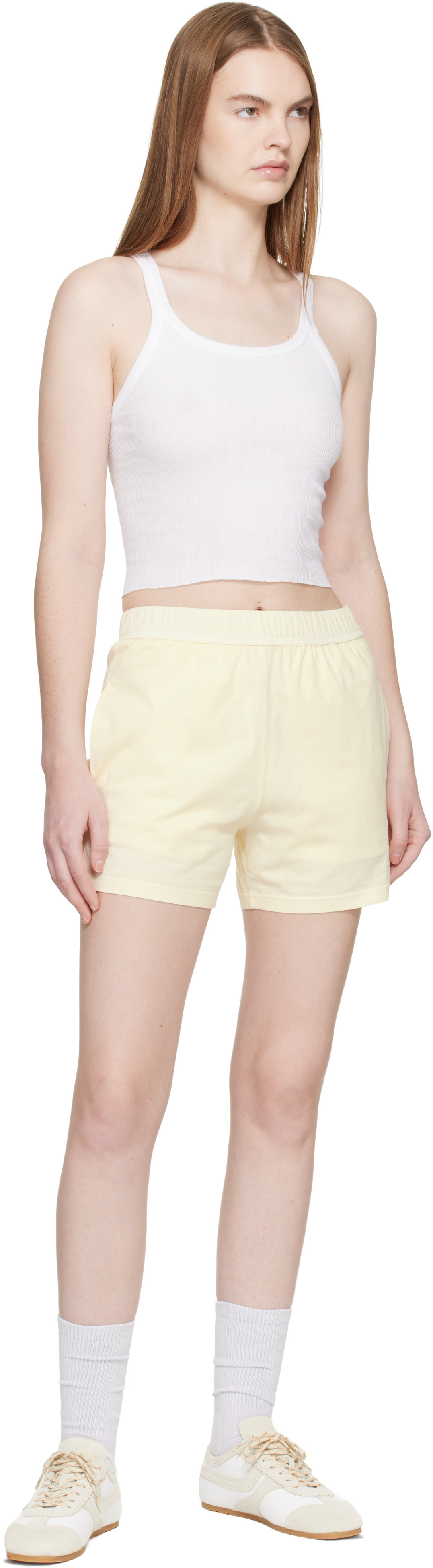 Rier - Short jaune en jersey de coton
