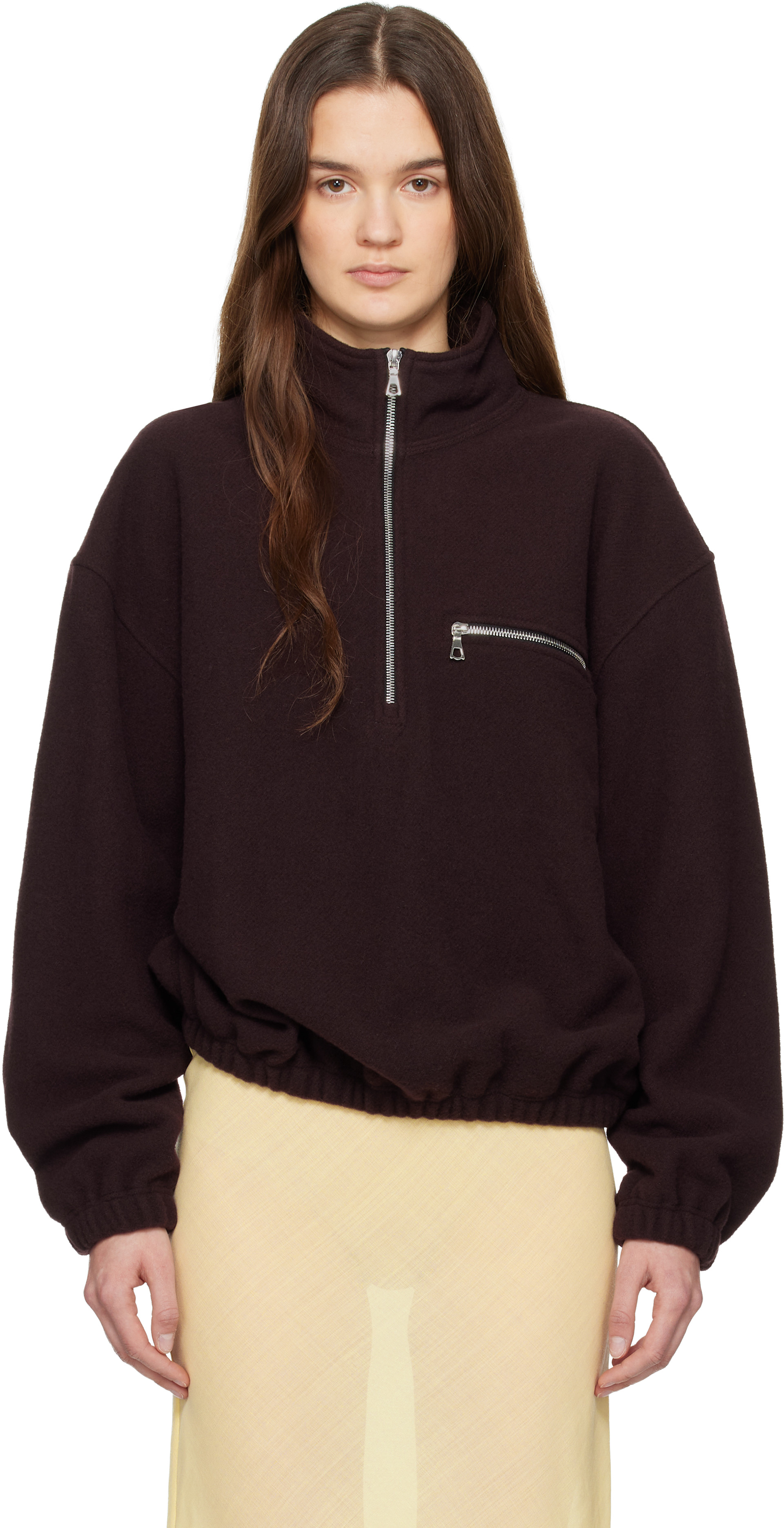 Rier - Pull molletonné Tourbe mauve en molleton