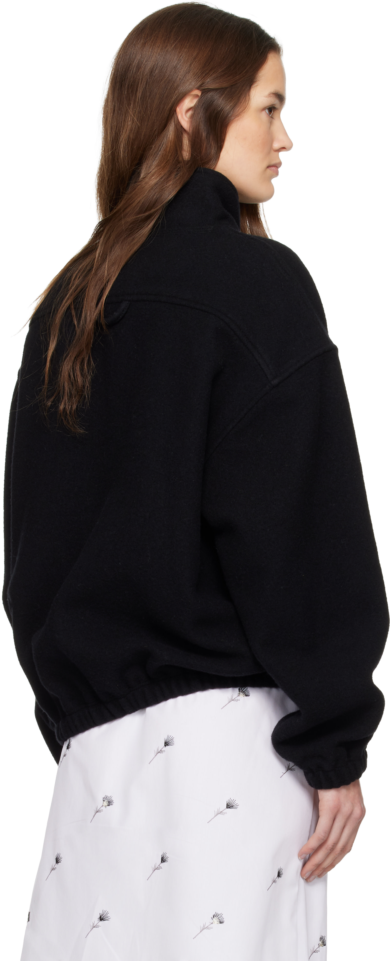 Rier - Pull molletonné Tourbe noir en molleton