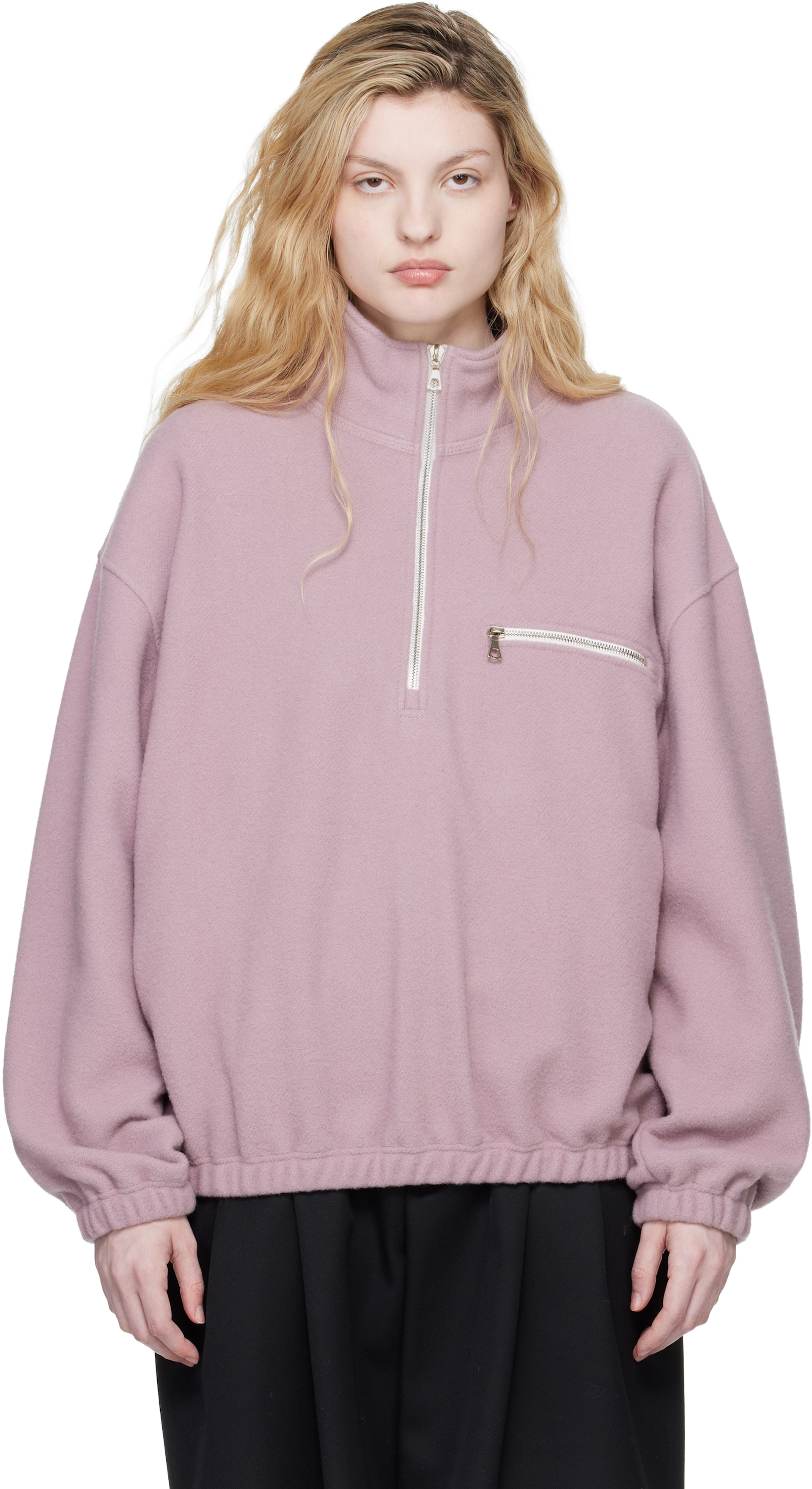 Rier - Pull molletonné rose en molleton