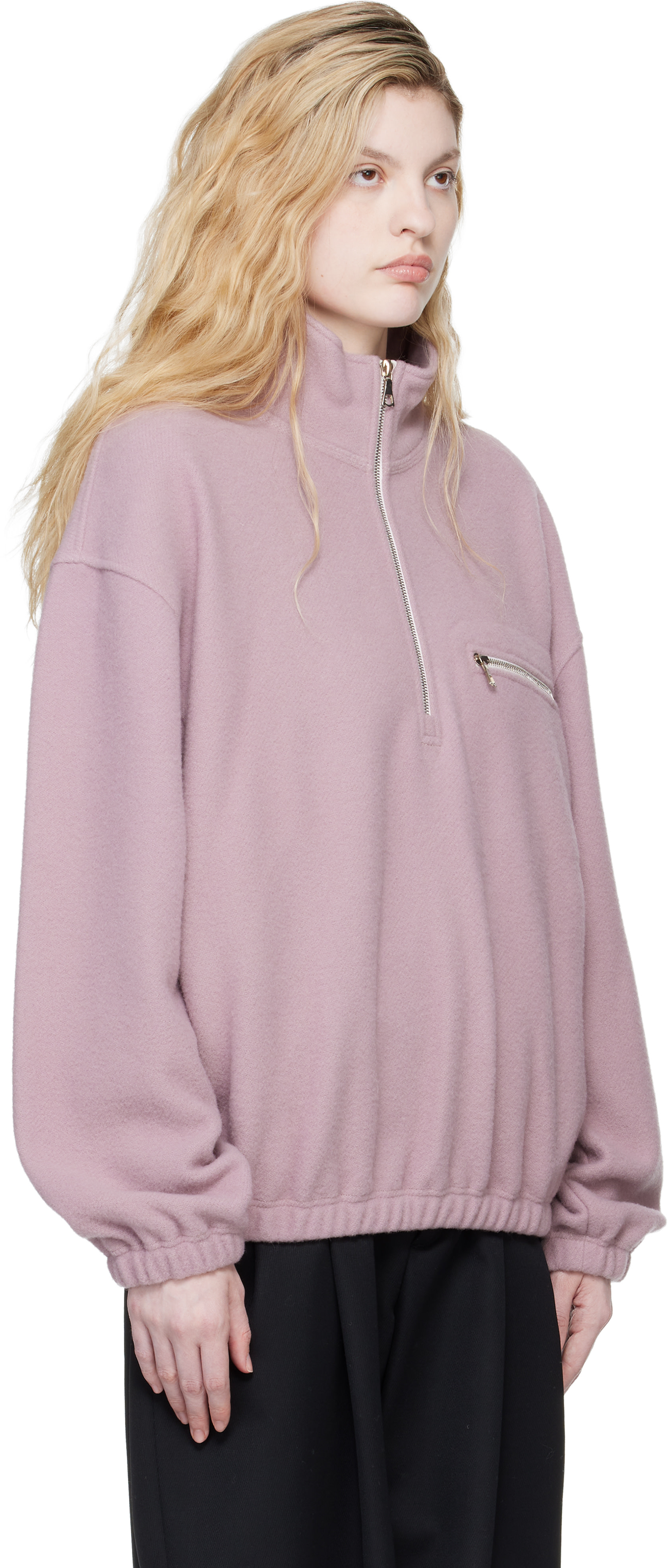 Rier - Pull molletonné rose en molleton