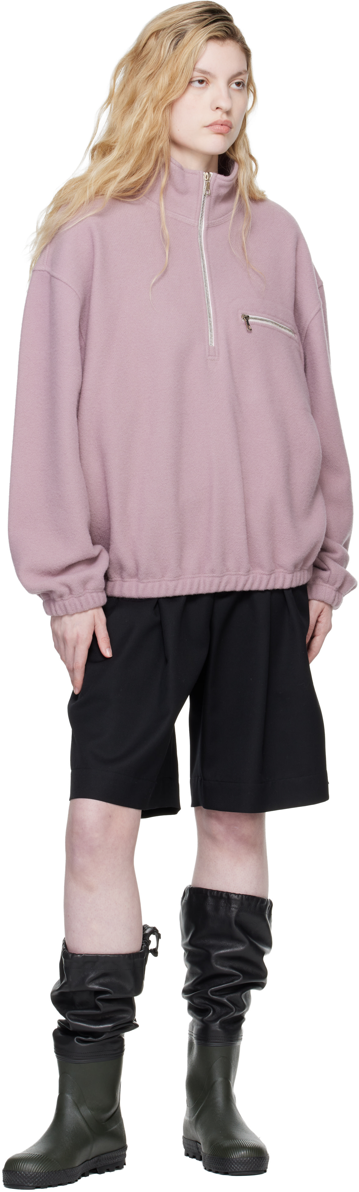 Rier - Pull molletonné rose en molleton