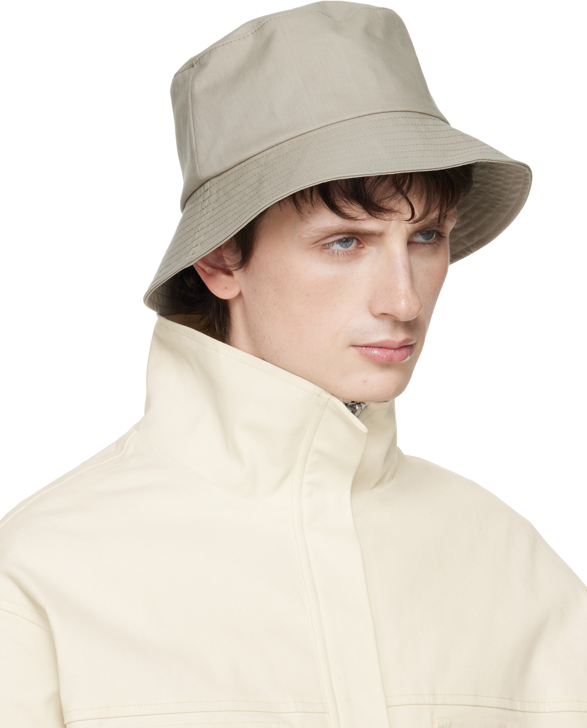 Rier - Chapeau bob beige en coton