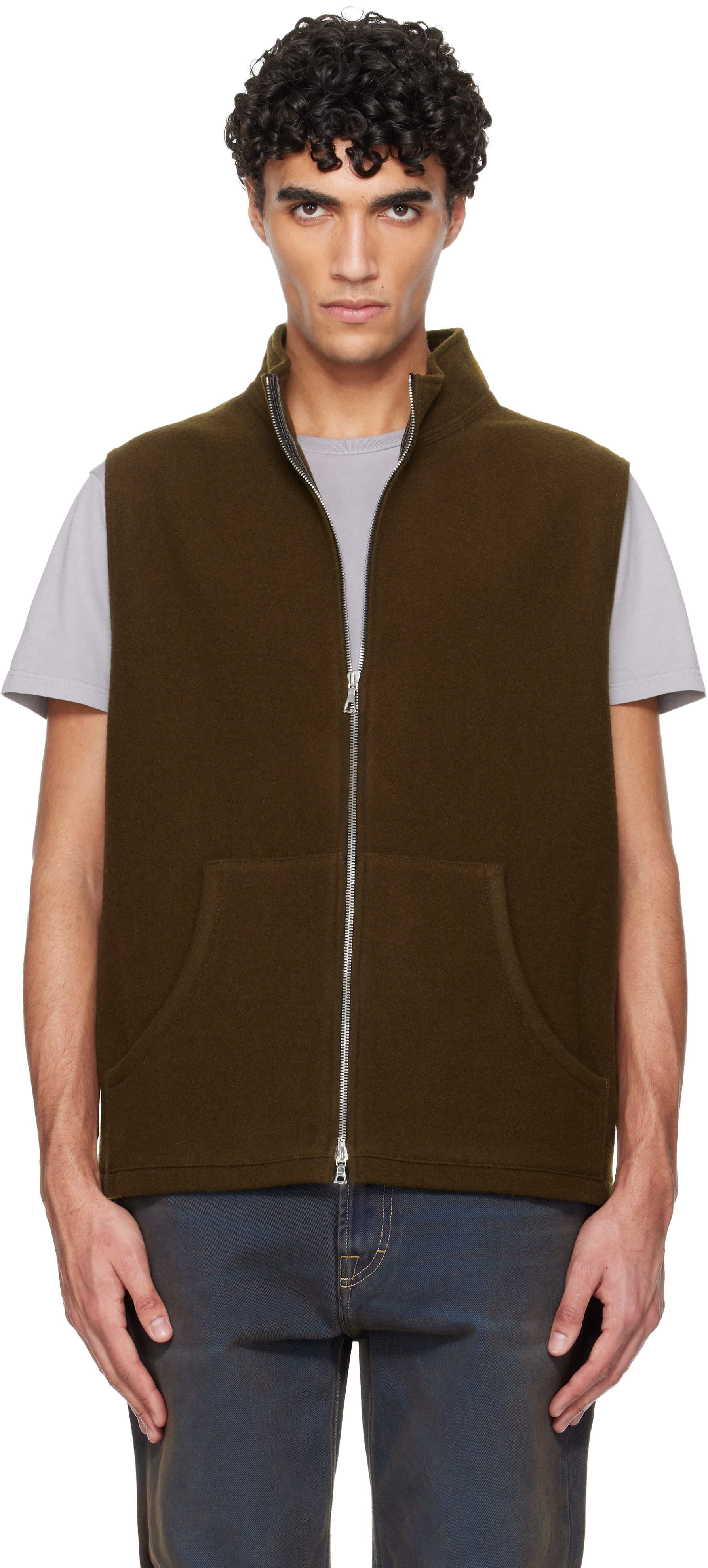 Rier - Khaki Fleece Full Zip Vest