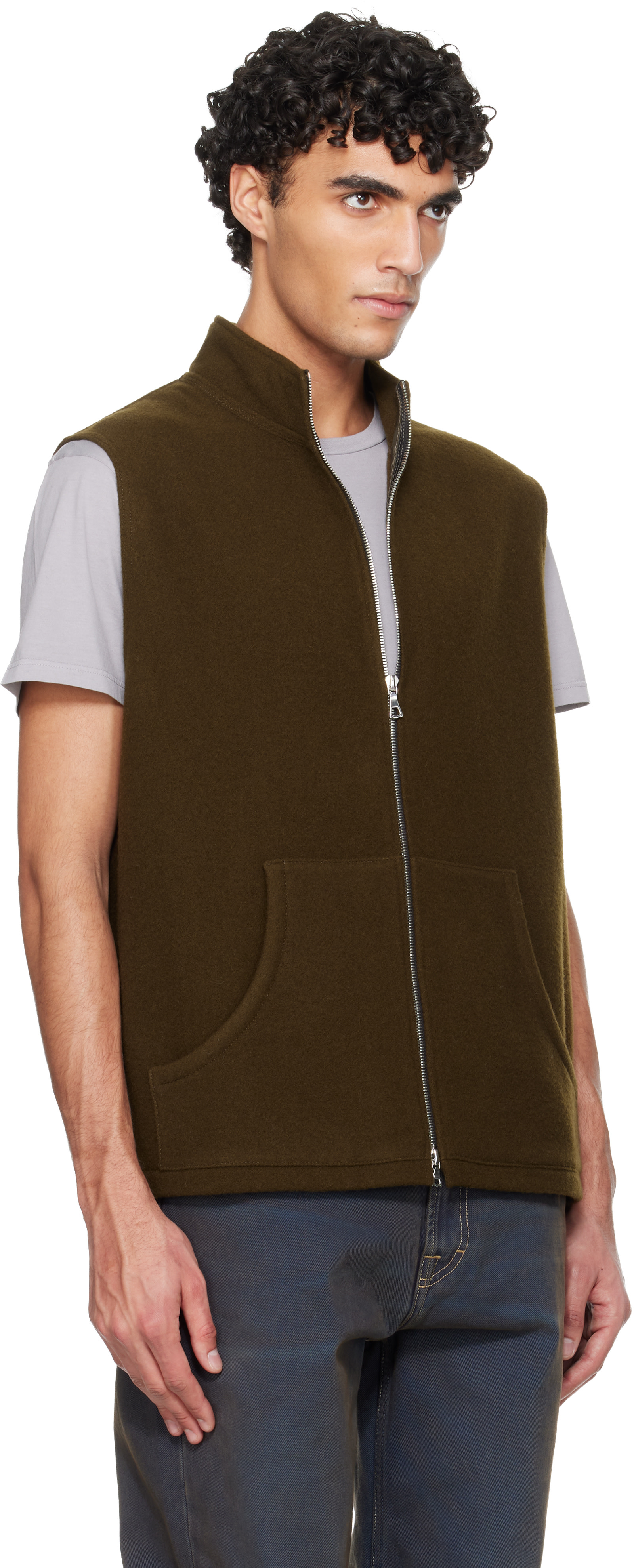 Rier - Khaki Fleece Full Zip Vest