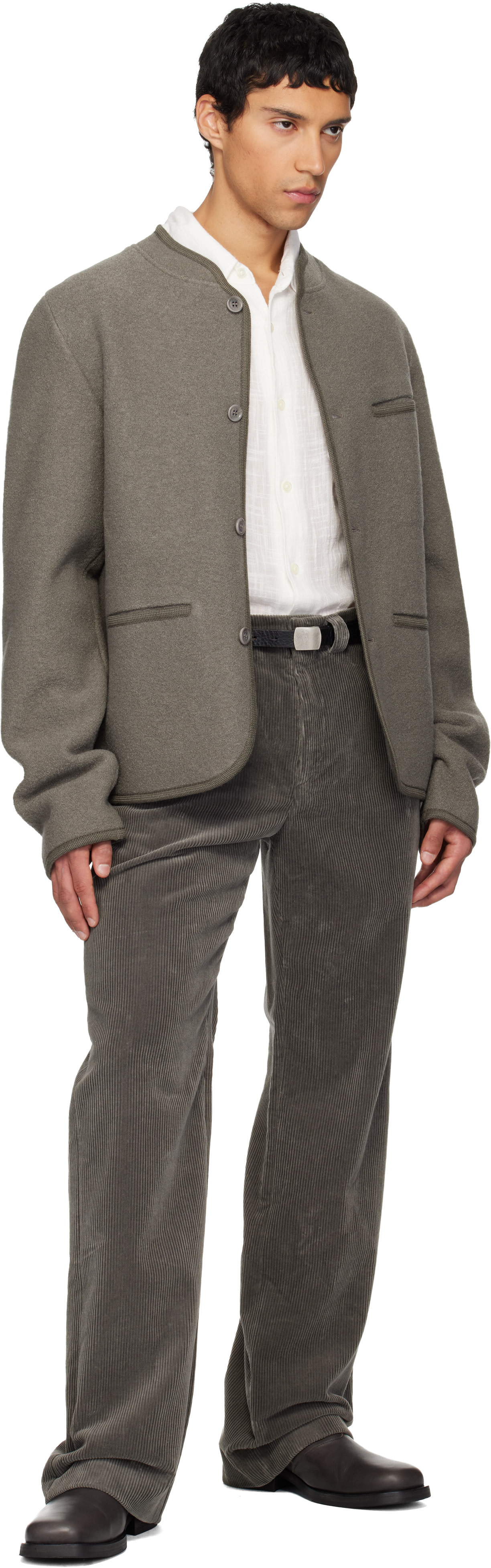 Rier: SSENSE Exclusive Gray Corduroy Trousers | SSENSE