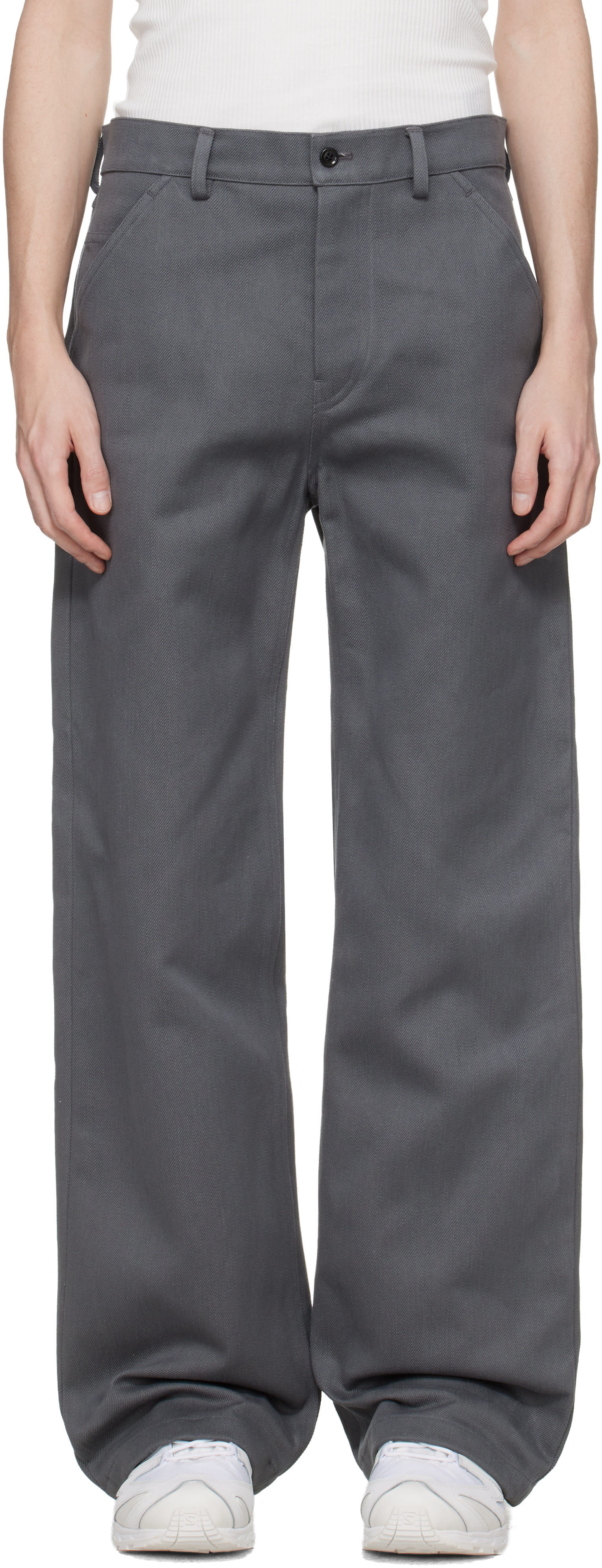 Rier - Gray Antique Gabardine Trousers