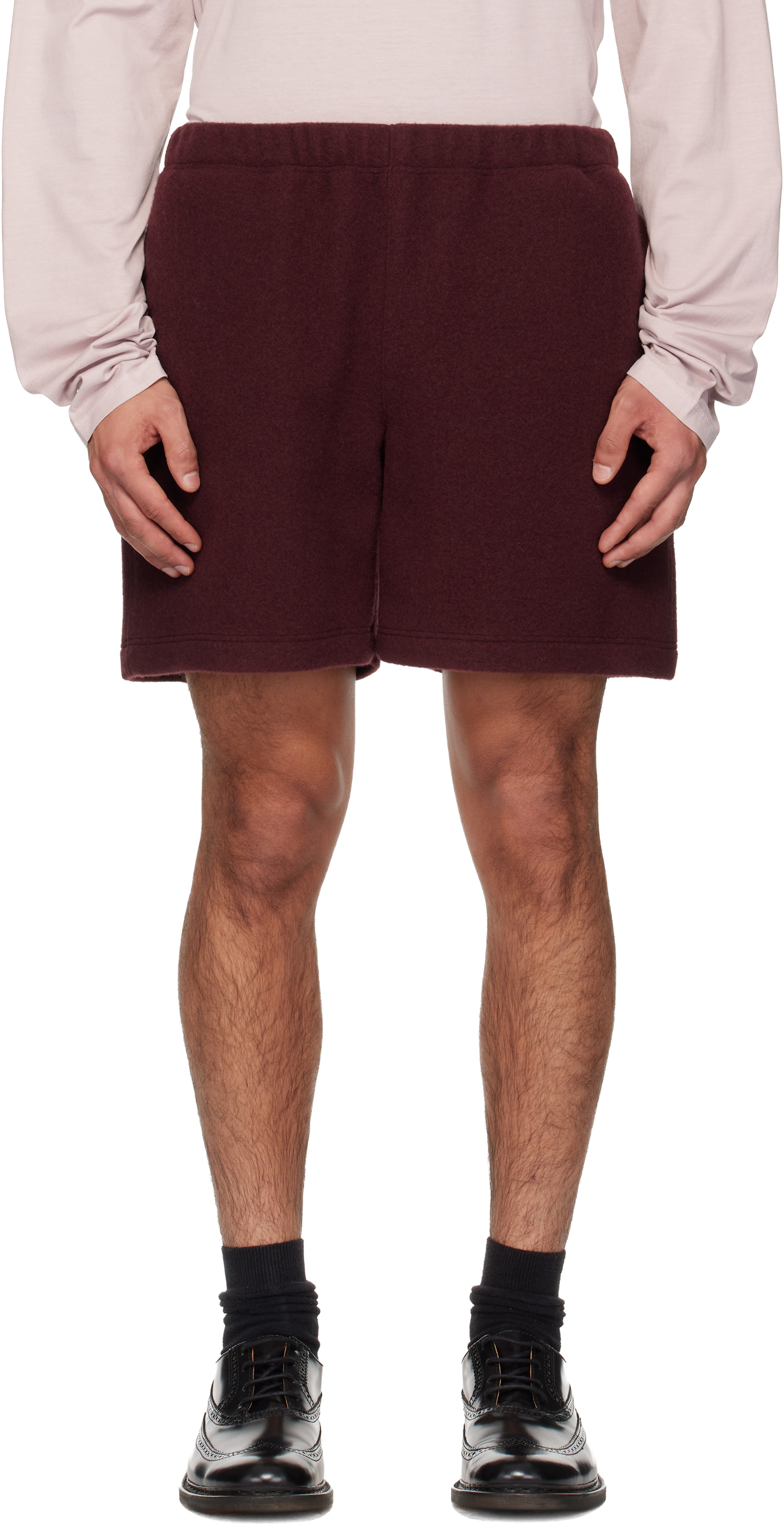 Rier - Short bourgogne en molleton exclusif à SSENSE