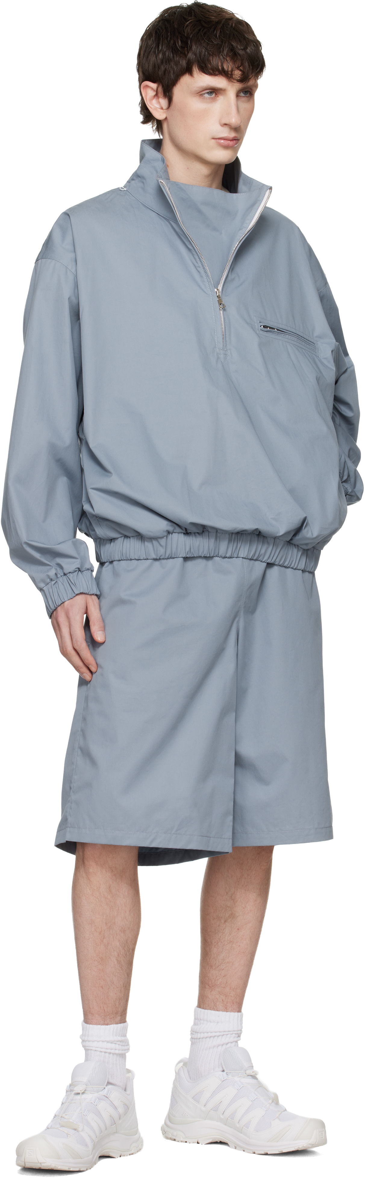 Rier - Short de style bermuda bleu en coton