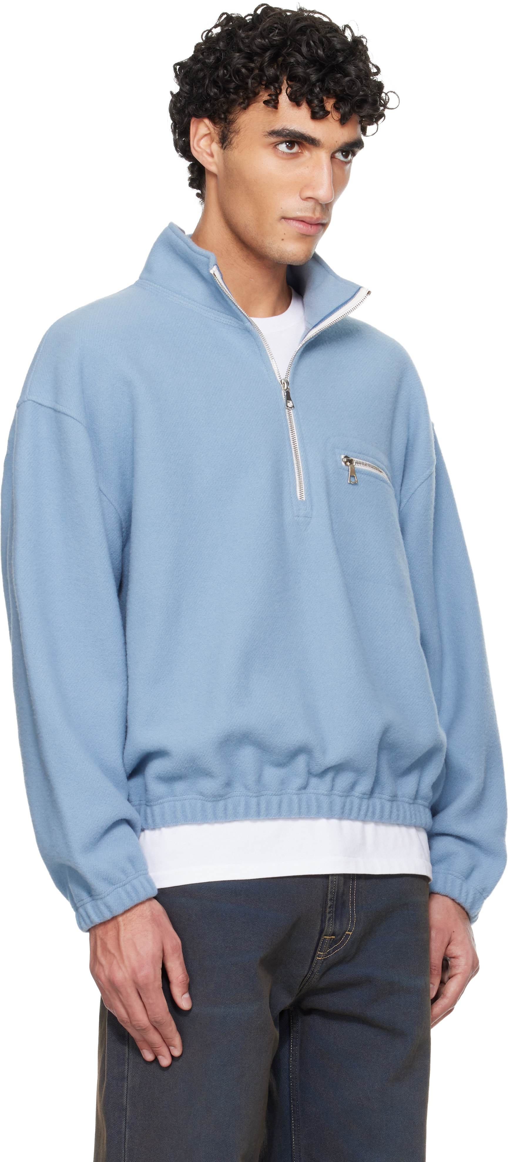 Rier - Pull bleu en molleton