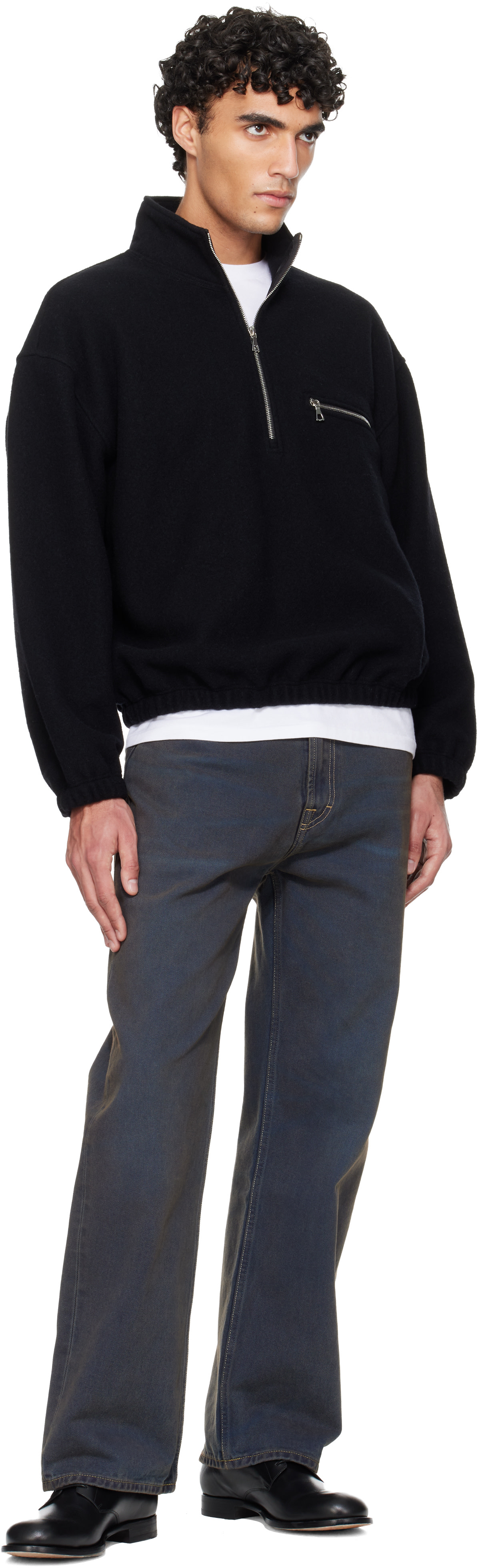 Rier - Pull noir en molleton